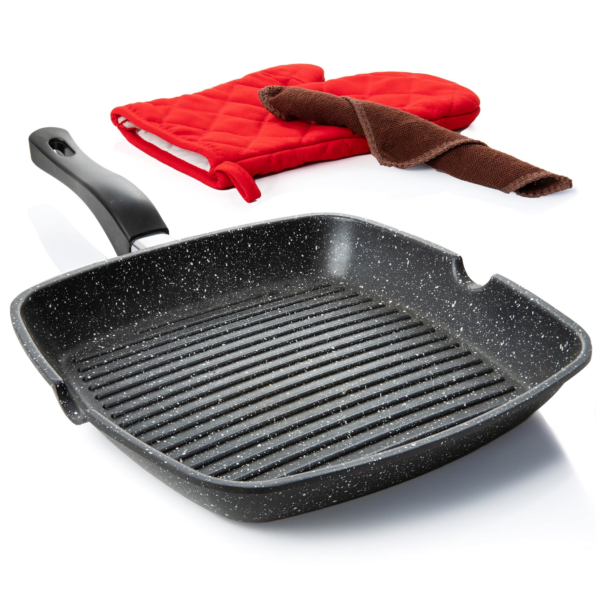 Parrilla de Aluminio Moss & Stone Gris con Picos Vertedores de 11 Pulgadas