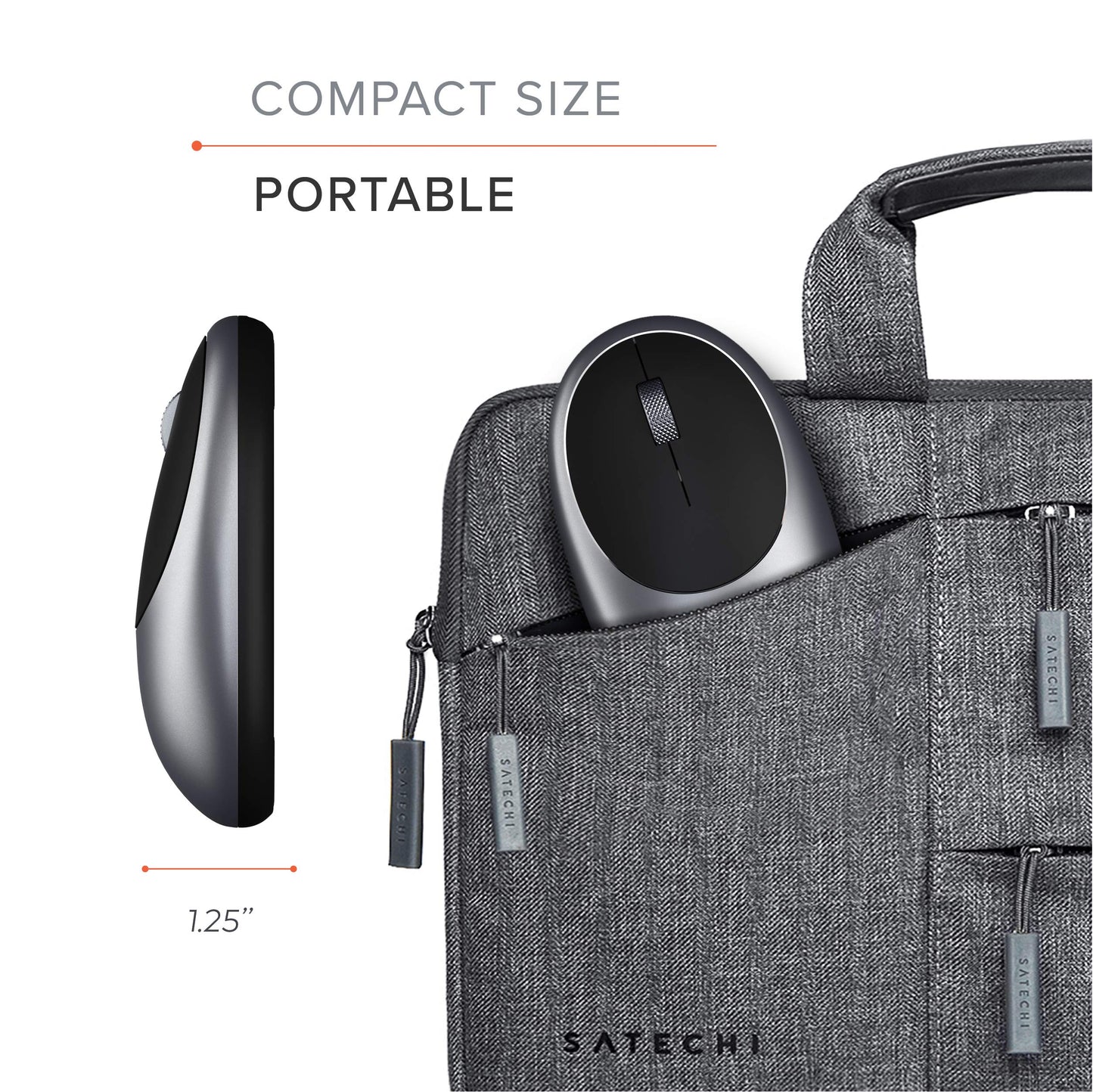 Ratón Bluetooth Satechi M1 Gris Espacial Recargable USB-C Compacto y Portátil Compatible con Mac/Windows
