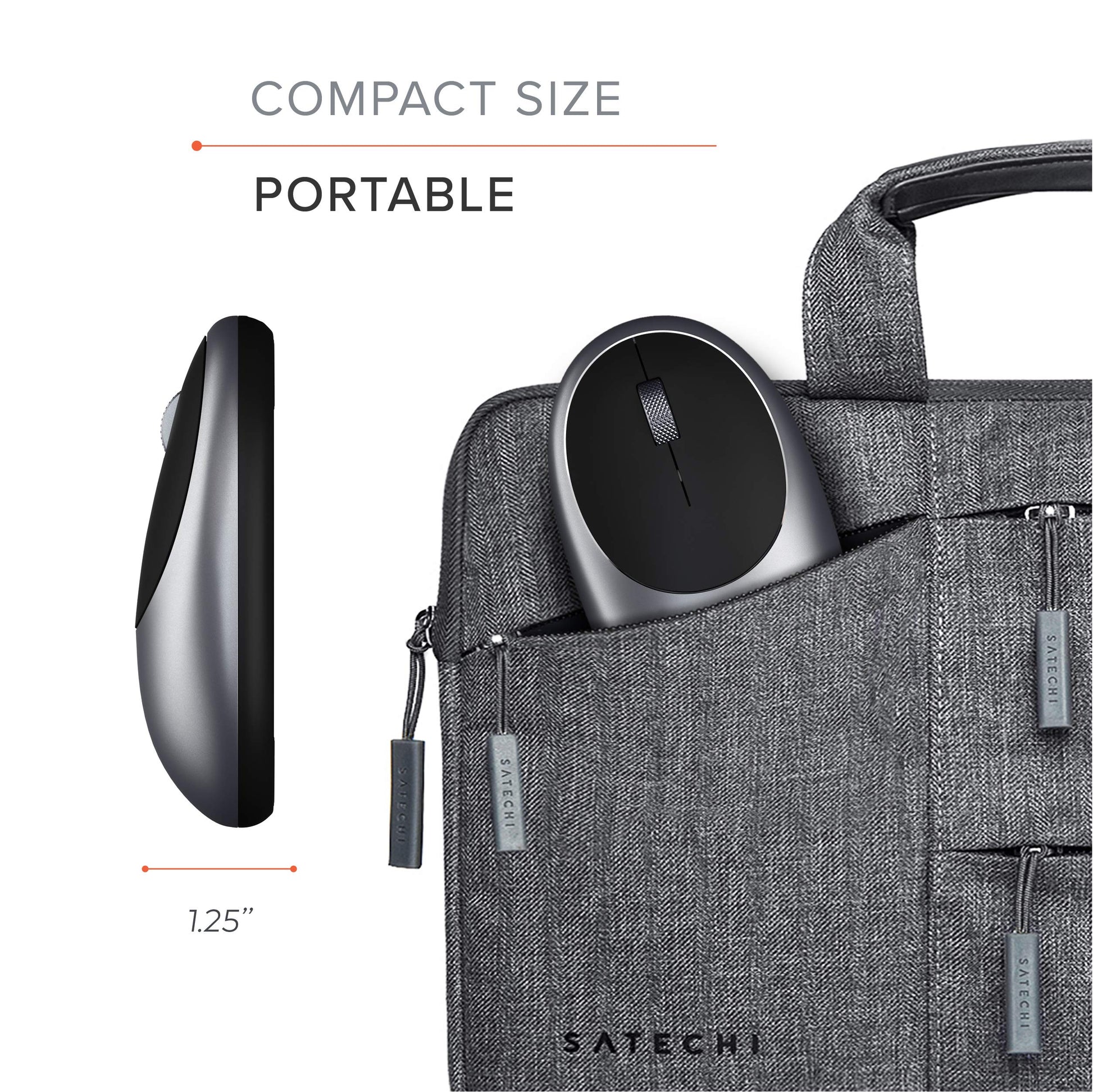 Ratón Bluetooth Satechi M1 Gris Espacial Recargable USB-C Compacto y Portátil Compatible con Mac/Windows