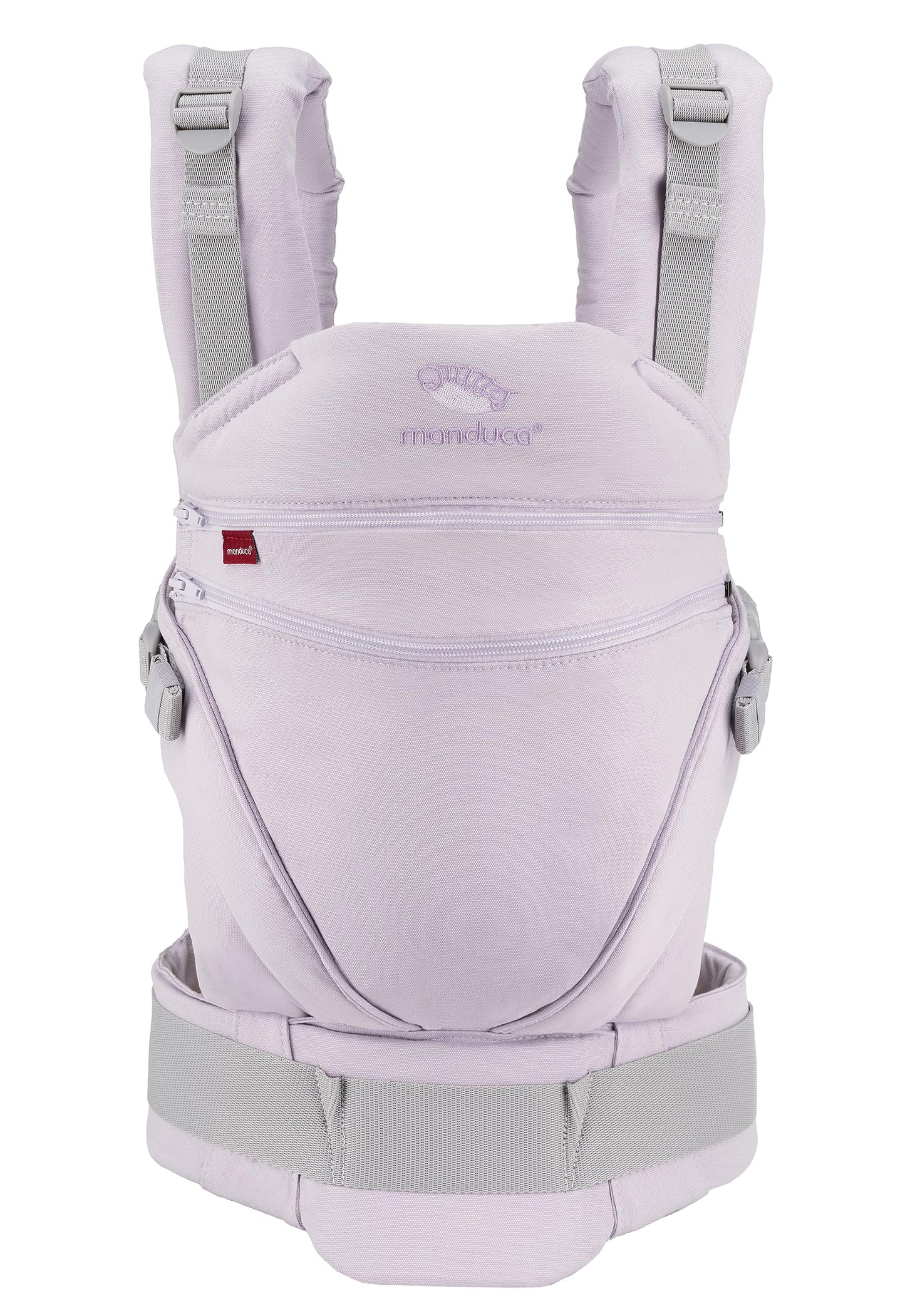 Manduca XT, portabebés con asiento ajustable, 3 posiciones de transporte (delantero, cadera y espalda), algodón orgánico, crece con tu bebé (3,5-20 kg), Monochrome Lavender, XT Cotton