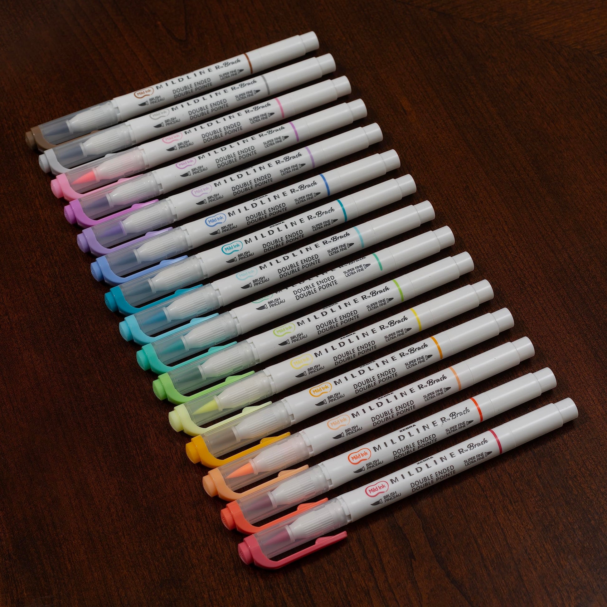 Zebra - Mildliner Brush Pincel De Punta Fina Y Pincel/Plumon Colores Variados 15 Piezas México