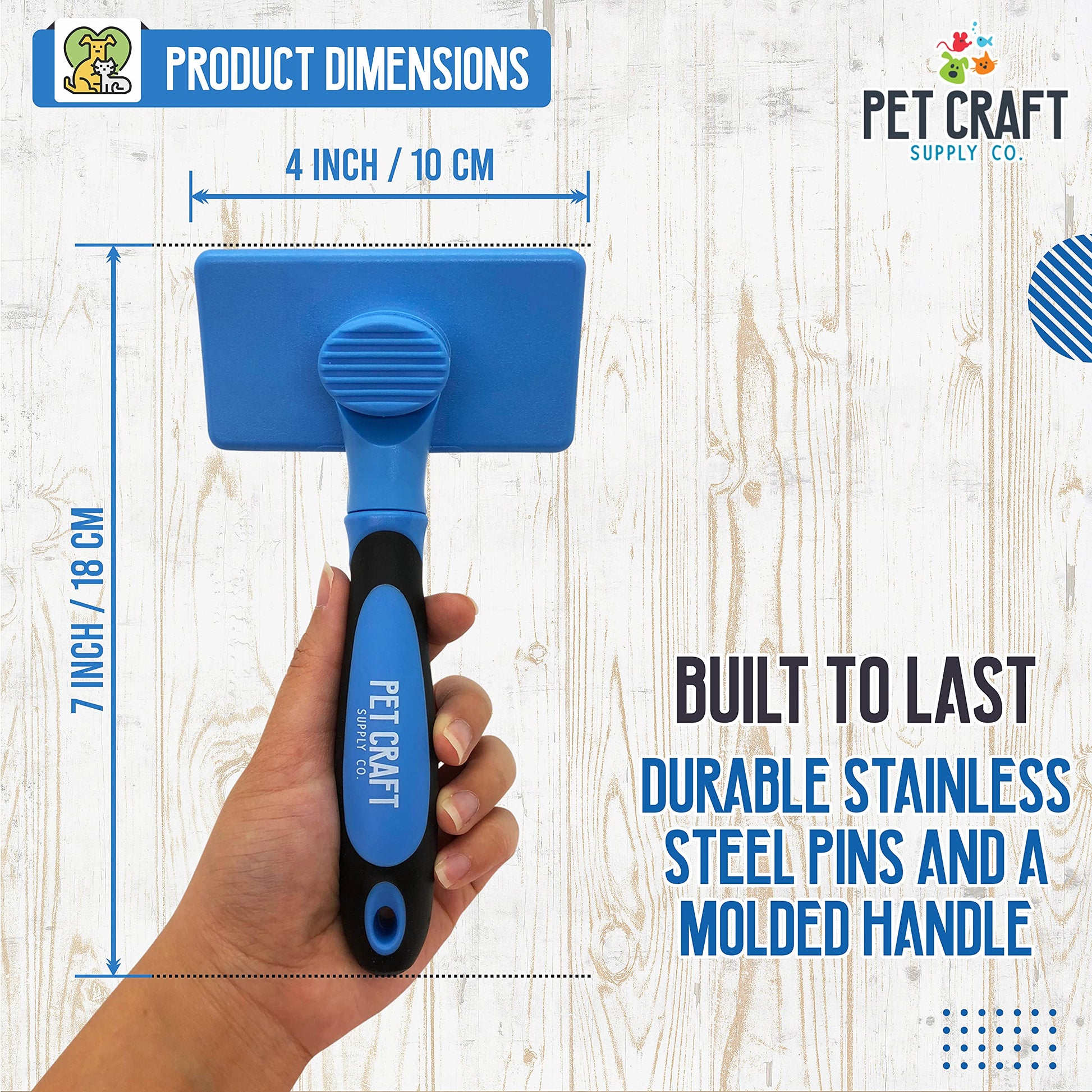 Cepillo de limpieza para mascotas para gatos y perros de pelo corto y largo, pequeño, mediano y grande, con cerdas de metal, para eliminar el desprendimiento, desenredante, cachorro, gatito