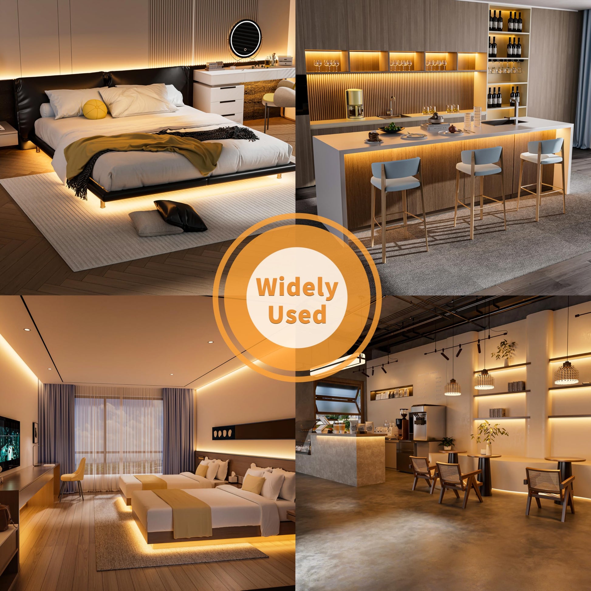 Tira de Luces LED COB PAUTIX Luz Blanca Cálida 2700K CRI90+ 7,5m Flexible para Proyectos de Iluminación de Gabinete de Casa