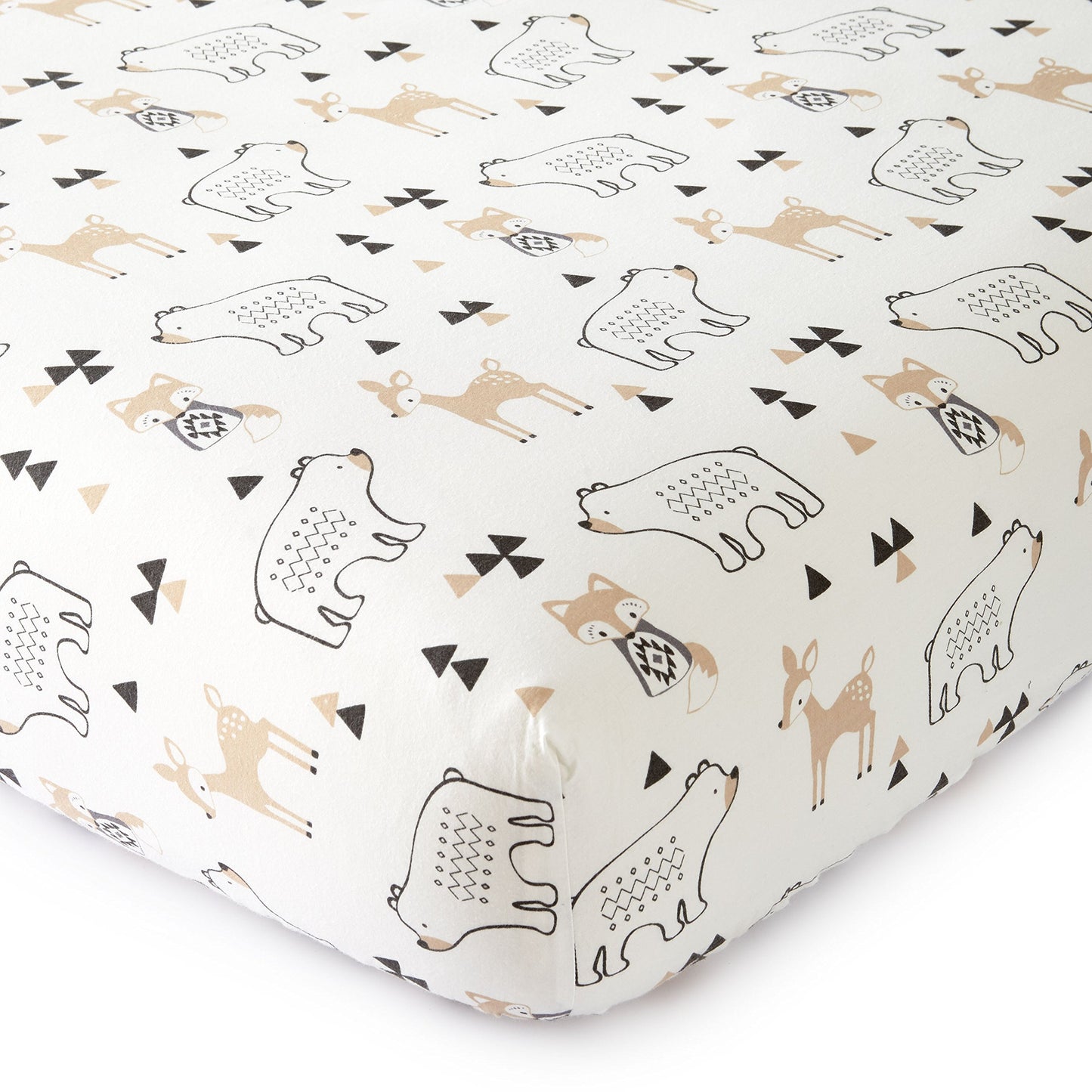 Levtex - Juego de baberos y accesorios para bebé con diseño de carpintero y bosque blanco, Carbón, Crib Fitted Sheet