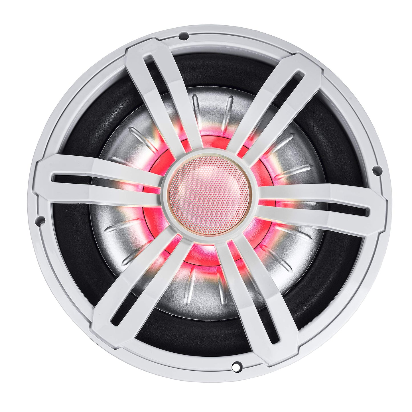 BELVA BMSS10RW 800W Peak (400W RMS) Subwoofer marino poco profundo de 10 pulgadas con iluminación LED multicolor para barcos/ATV/UTV/SxS/Powersport