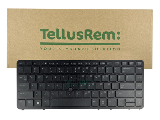 Teclado TellusRem Negro Retroiluminado con TrackPoint para HP EliteBook 840 G1 G2 850 G1 G2 ZBook 14