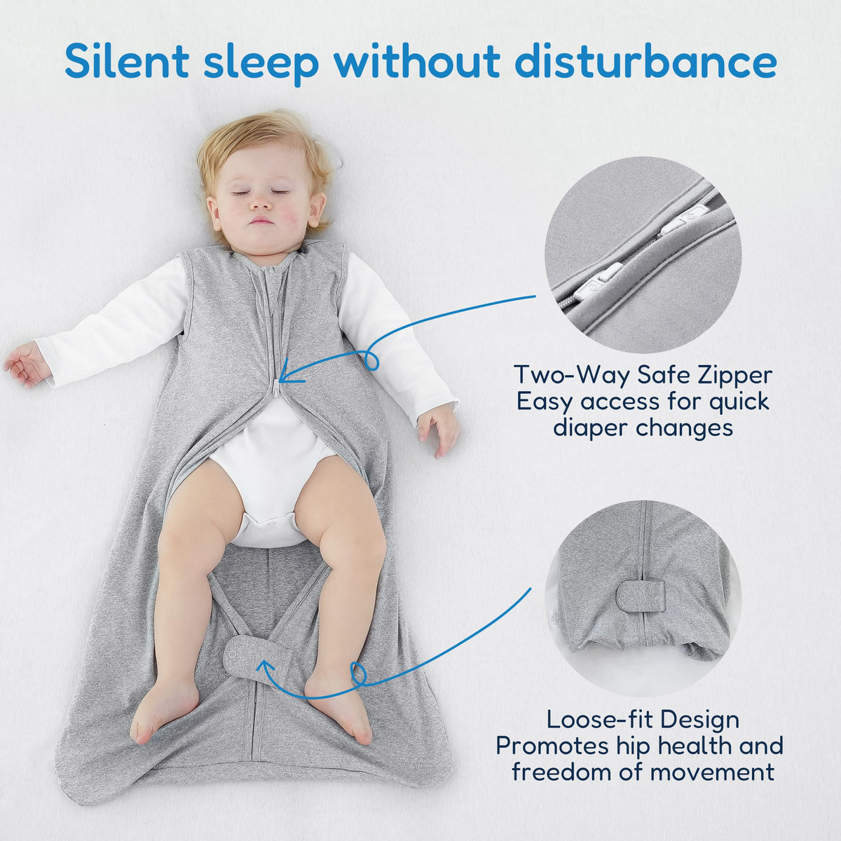 TotAha Saco de dormir de 12 a 18 a 24 meses, paquete de 3, manta suave y segura, saco de dormir para bebé con cierre de 2 vías, 0.5 TOG