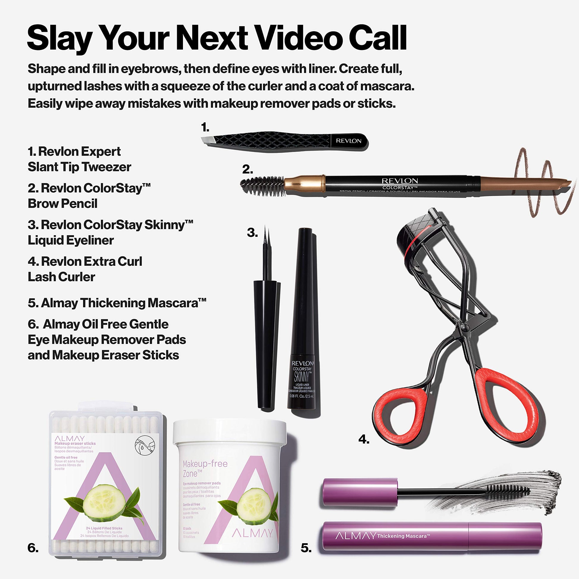 Lápiz de cejas de Revlon, Colorstay Maquillaje de ojos con carrete de cejas, impermeable, punta de precisión en ángulo de larga duración, 215 caoba, 0.1 onzas