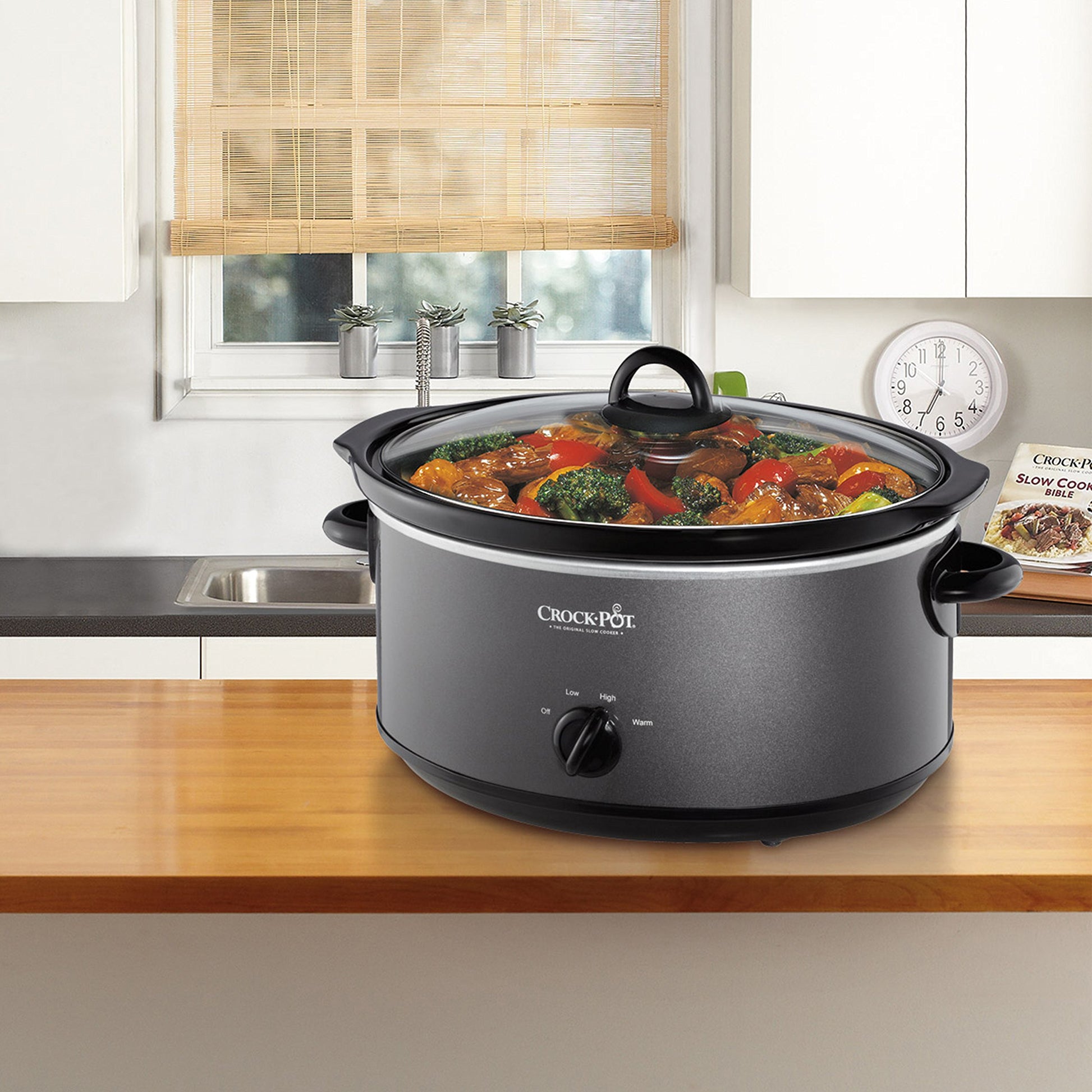 CROCK-POT - Olla de barro SCV700-KC, 7 cuartos de galón, carbón