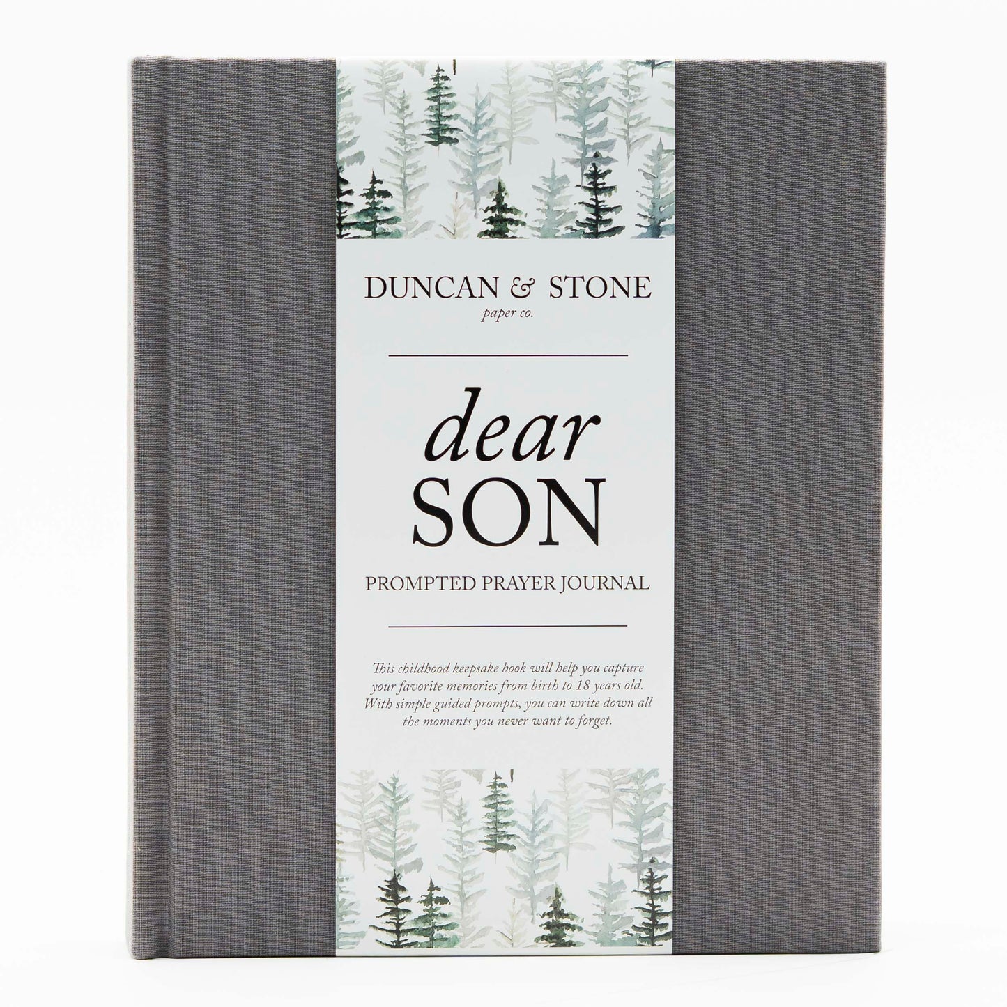 Dear Son: A Prompted Prayer Journal & Childhood Keepsake by Duncan & Stone - Grey | Baby Boy Memory Book | Scrapbook Album for Milestones | New Mom Gift for Expectant Mothers