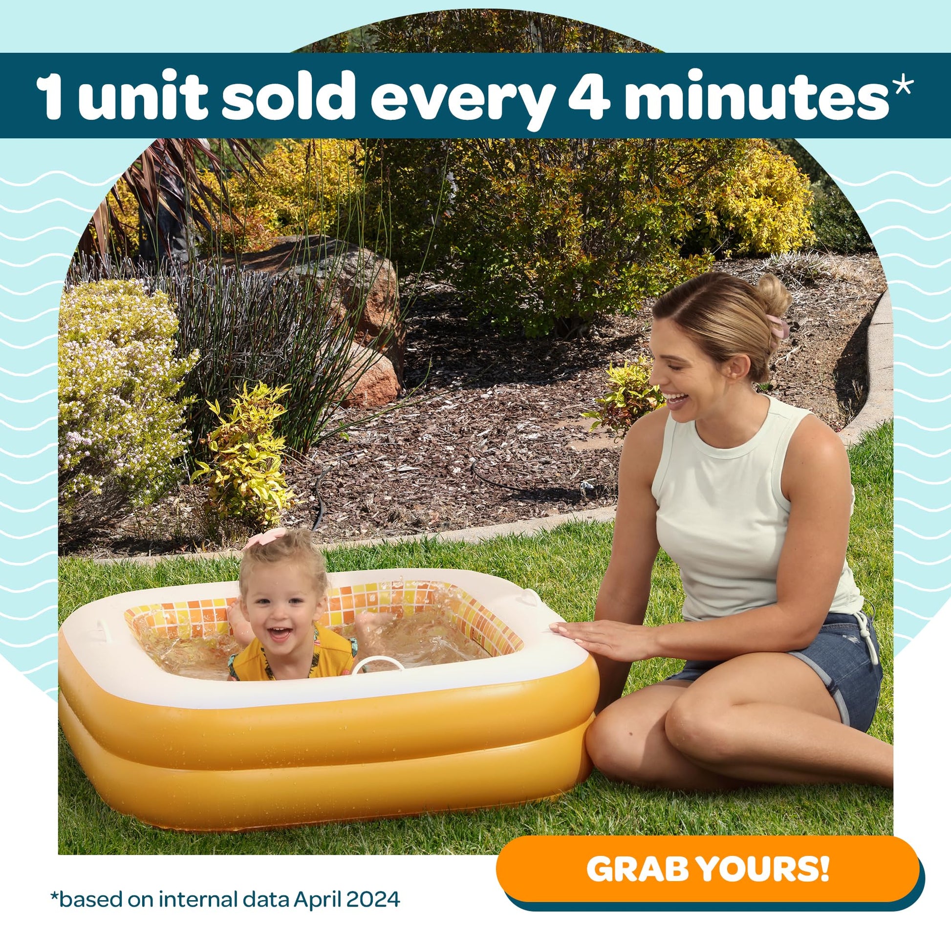 Piscina Inflable para Bebés y Niños Pequeños Segura para la Piel Pequeña Cuadrada con Piso Acolchado y Drenaje