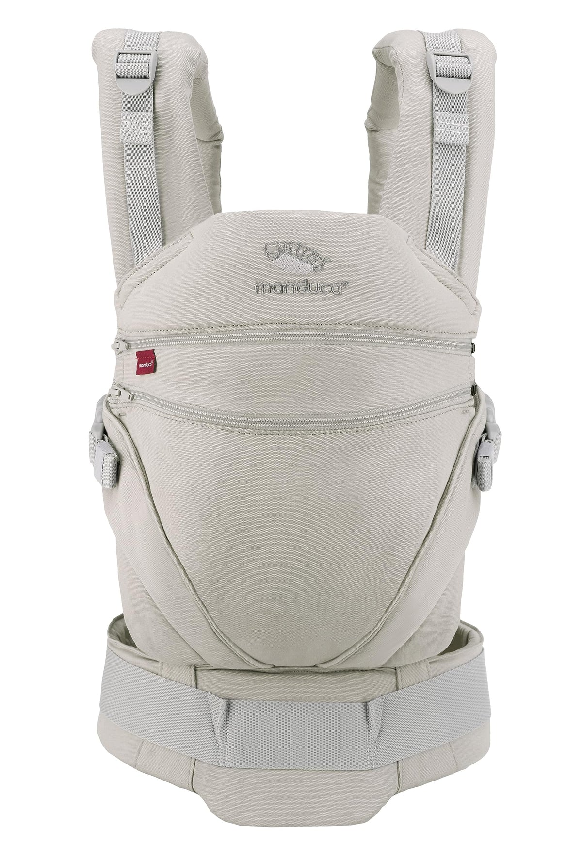 Manduca XT, portabebés con asiento ajustable, 3 posiciones de transporte (delantero, cadera y espalda), algodón orgánico, crece con tu bebé (3,5-20 kg), Monochrome Cloud, XT Cotton