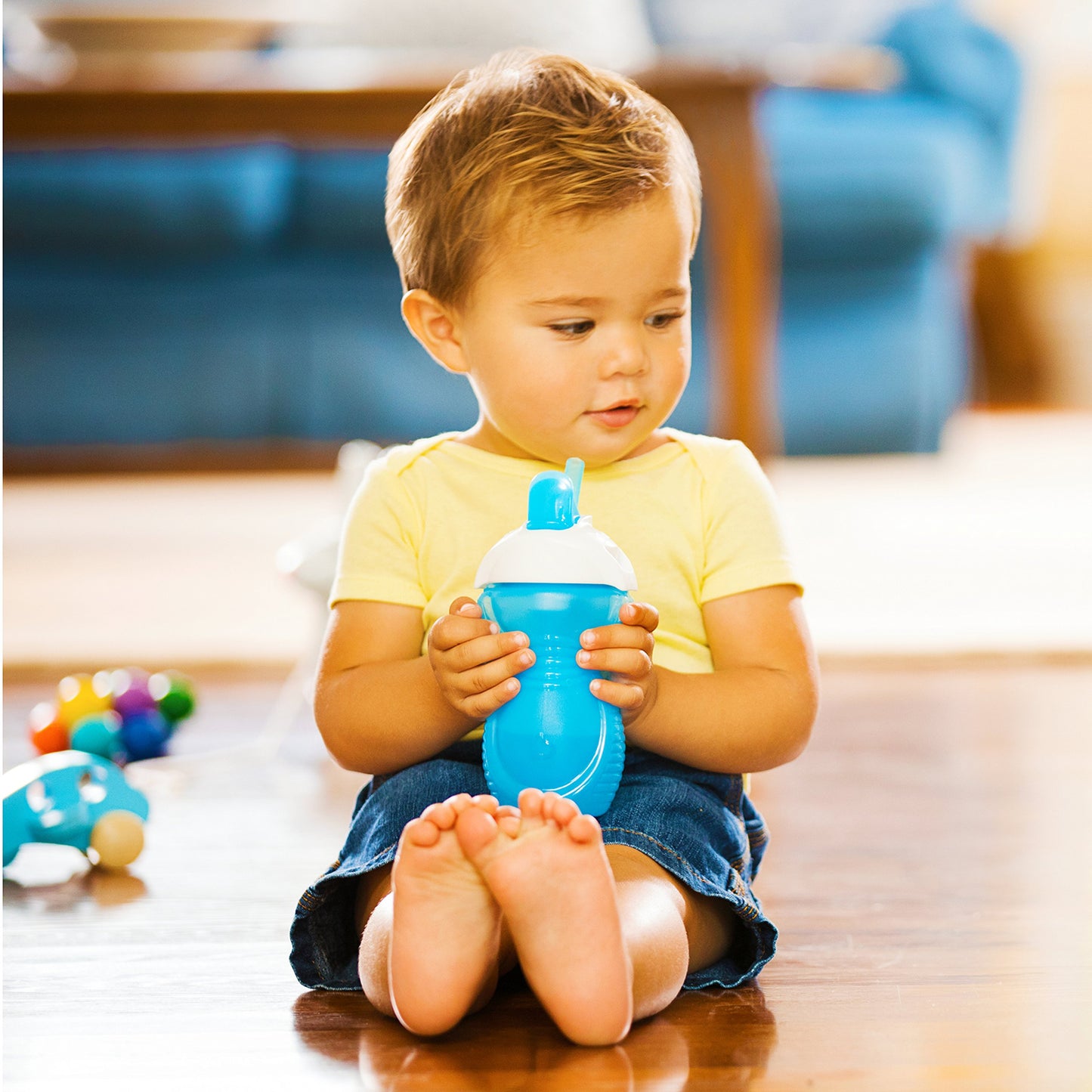 Munchkin® Click Lock™ - Taza para beber con pajita para niños pequeños, 9 onzas, paquete de 2, azul/morado