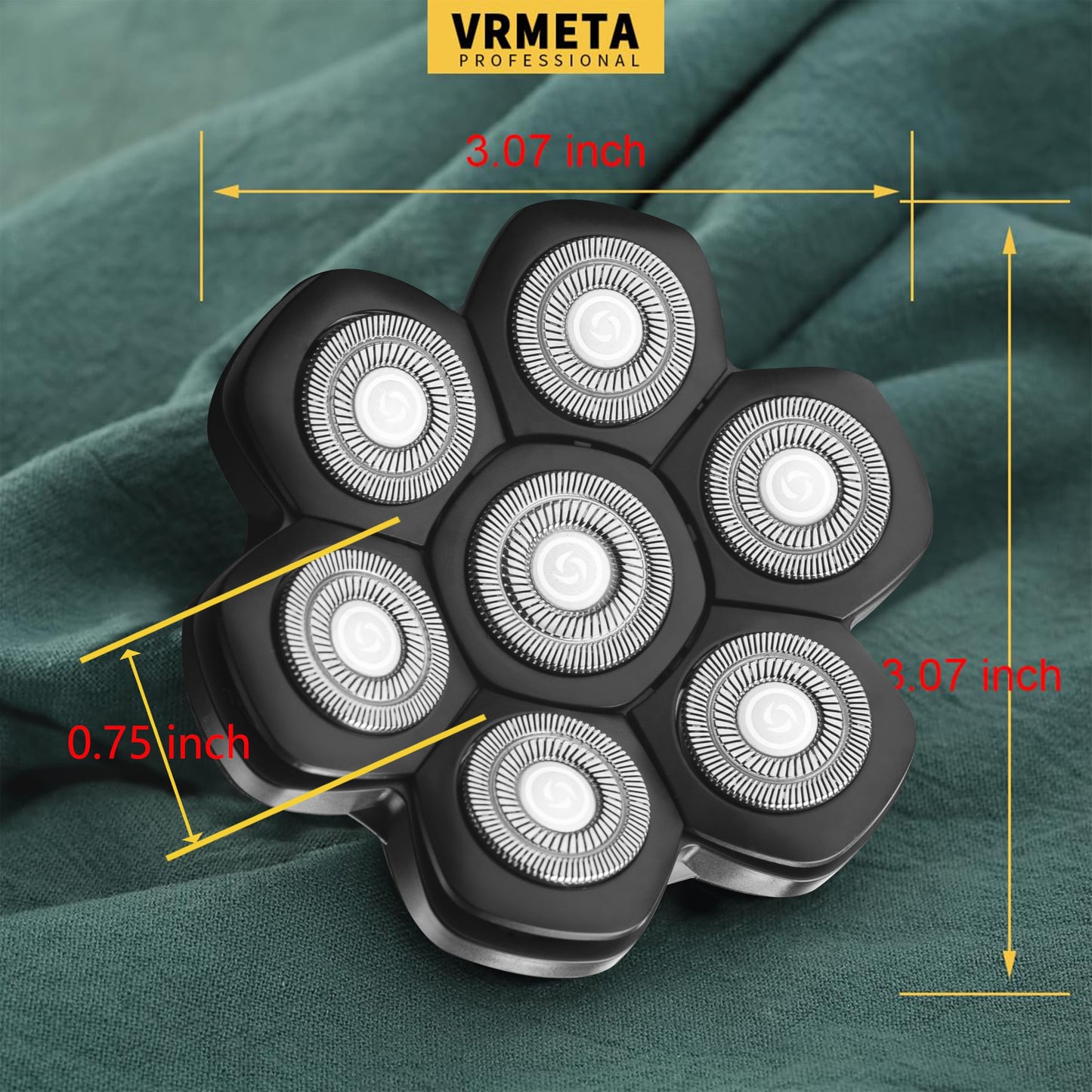 VRMETA- Cabezales de repuesto 7D desmontables magnéticos universales para afeitadora eléctrica de acero inoxidable Bl