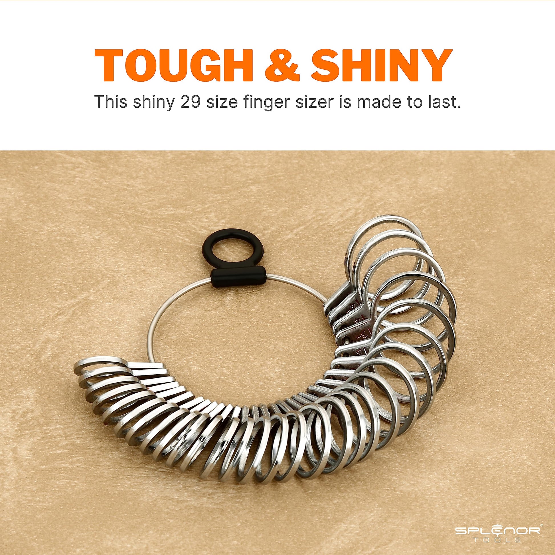 Medidor de Dedos Splenor Tools Acero Inoxidable y Acero Inoxidable SS RM