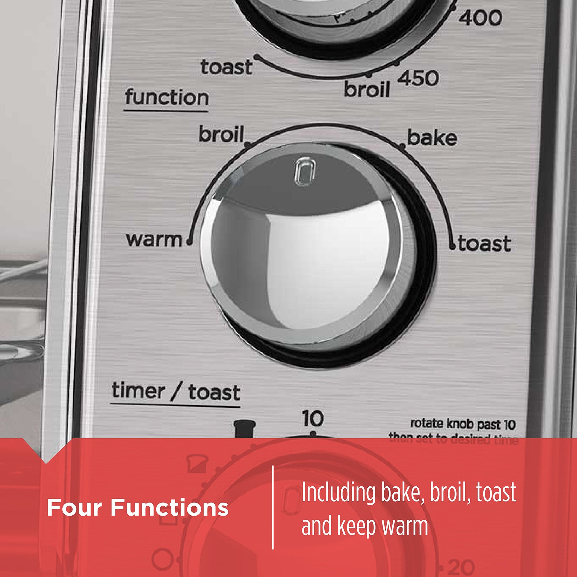 Black+Decker TO1760SS - Horno tostador de 4 rebanadas con convección natural, acero inoxidable