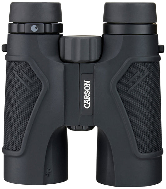 Carson Serie 3D Binocular 10x 42mm con Cristales de Alta definición y Extra Baja dispersión - Negro (TD-042ED)