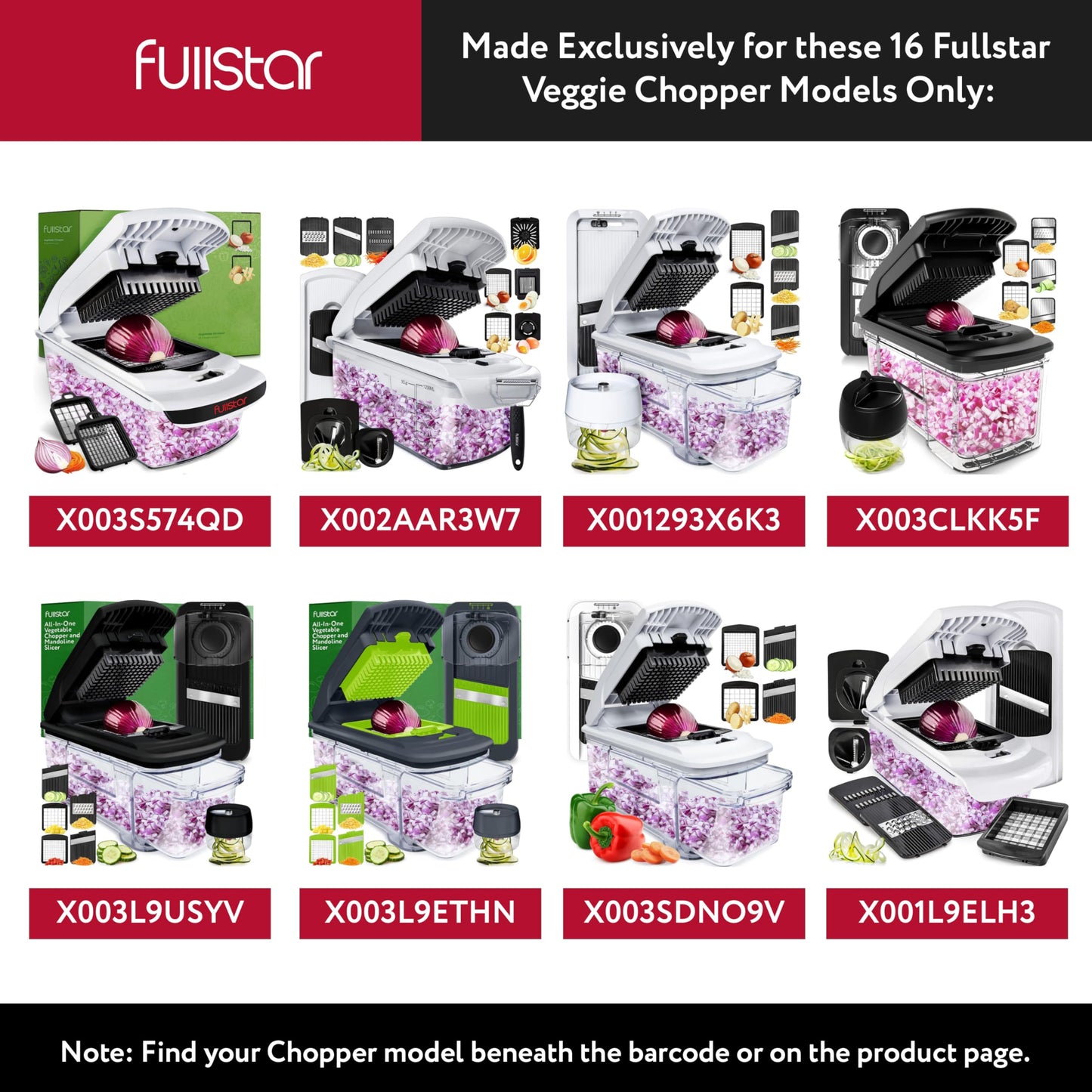 Fullstar - Juego de 2 piezas de repuesto para picador de verduras, dados grandes para papas, manzanas, peras y dados pequeños para cebollas, tomates (3.9 x 4.4 pulgadas)