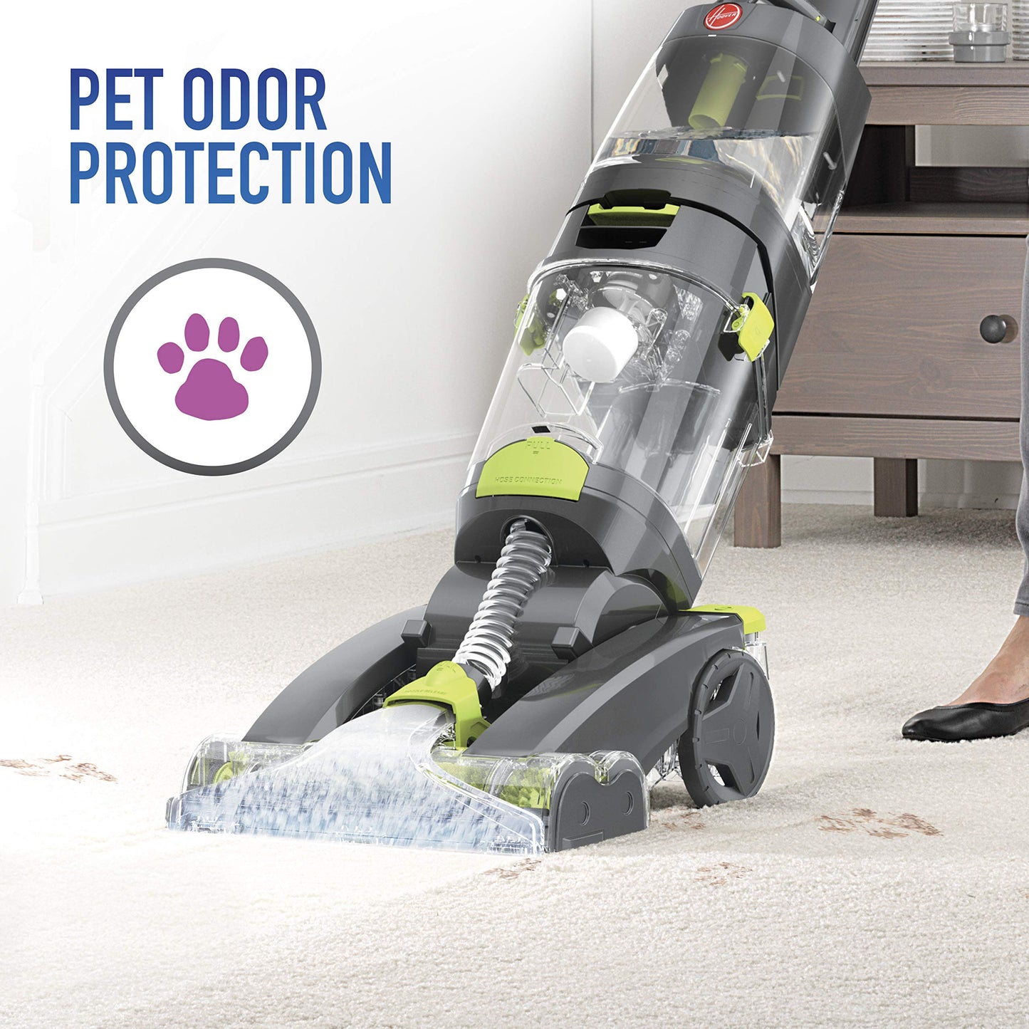 Hoover Pro Clean - Máquina limpiadora de alfombras Vertical para Mascotas, máquina de champú para alfombras para el hogar y Mascotas, combina con una solución portátil hogar Brillante y