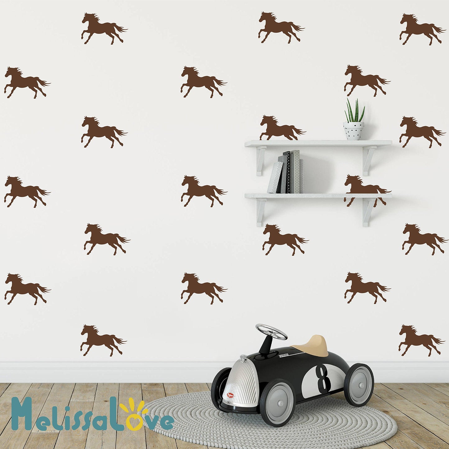 DXLING SA525 - Juego de 32 pegatinas metálicas de pared de vinilo para decoración de habitación de niños, sala de estar, mural extraíble (negro)