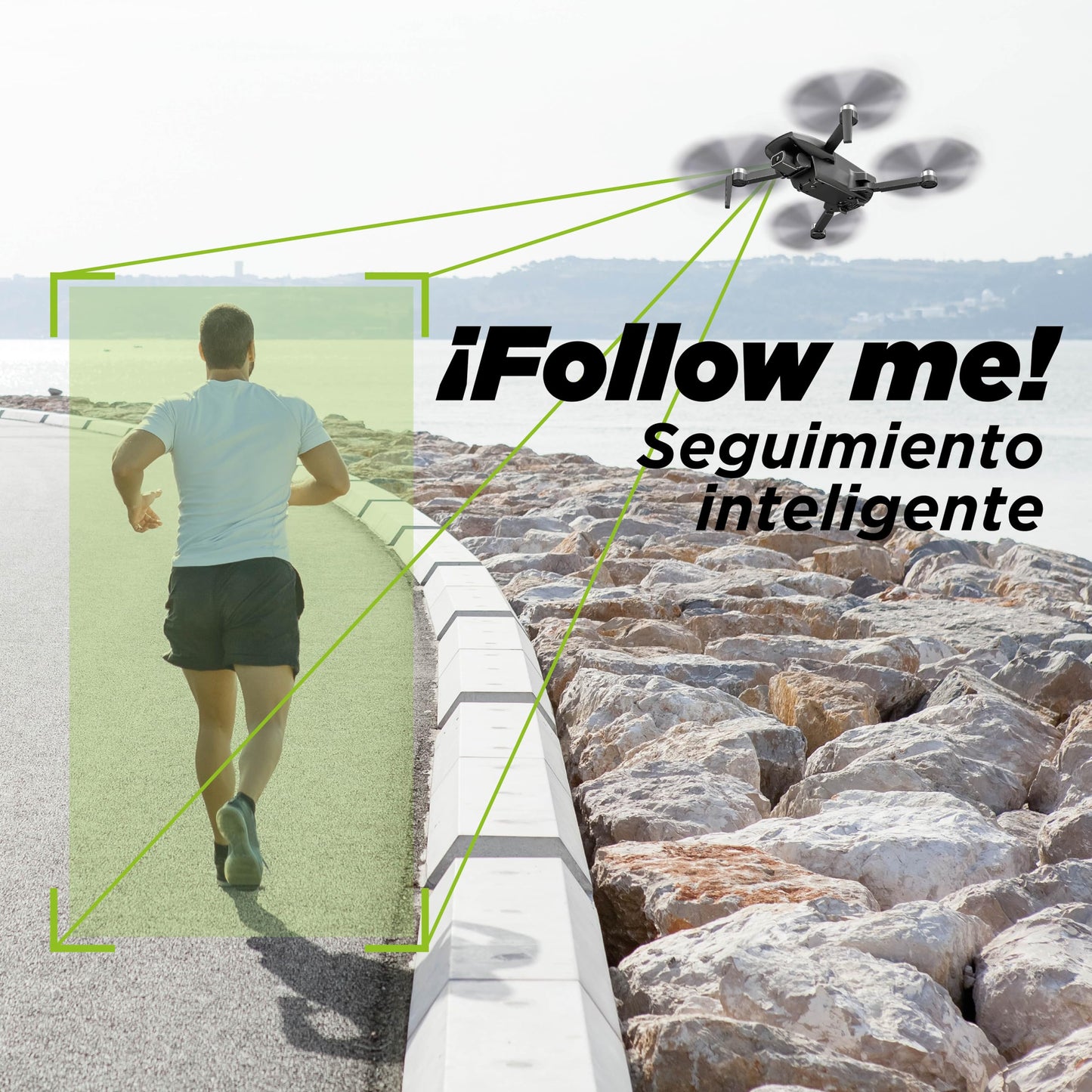 BINDEN - Drone S7 con Cámara 720p y GPS | dron con camara, Detección de Gestos y Obstáculos | WiFi 5G | Vuelo de 20 Min | Incluye Maletín | Compatible con iOS y Android