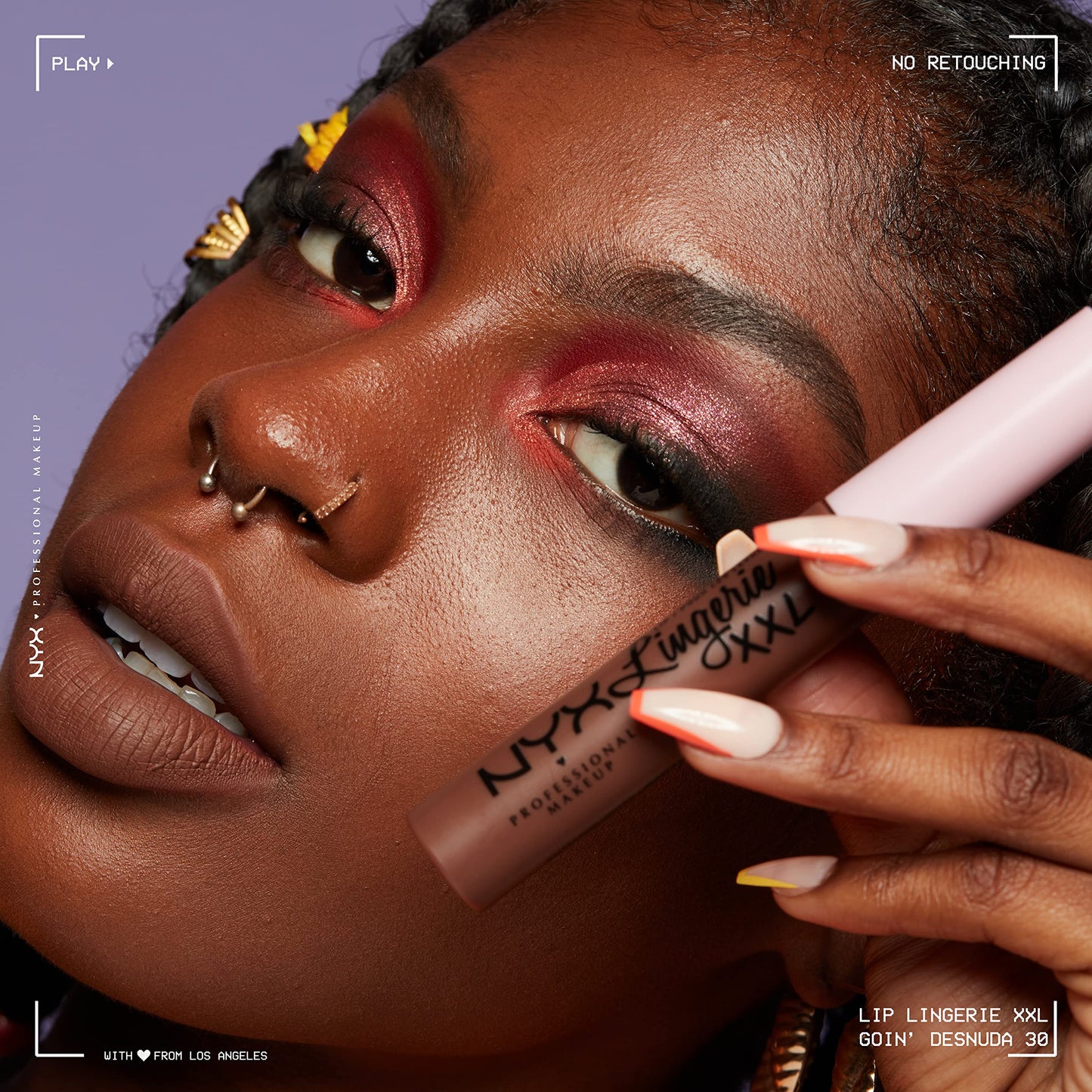 NYX Professional Makeup, Lip Lingerie XXL, Labial Liquido Mate, Tono Goin Desnuda