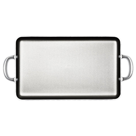 LAMEX | Charola Texas Grill Antiadherente - 4mm de Espesor | Bateria de Cocina - Utensillos de Cocina | Charolas para Hornear - Ideal para tu Hogar & Cocina Integral | Resistente Asas de Aluminio