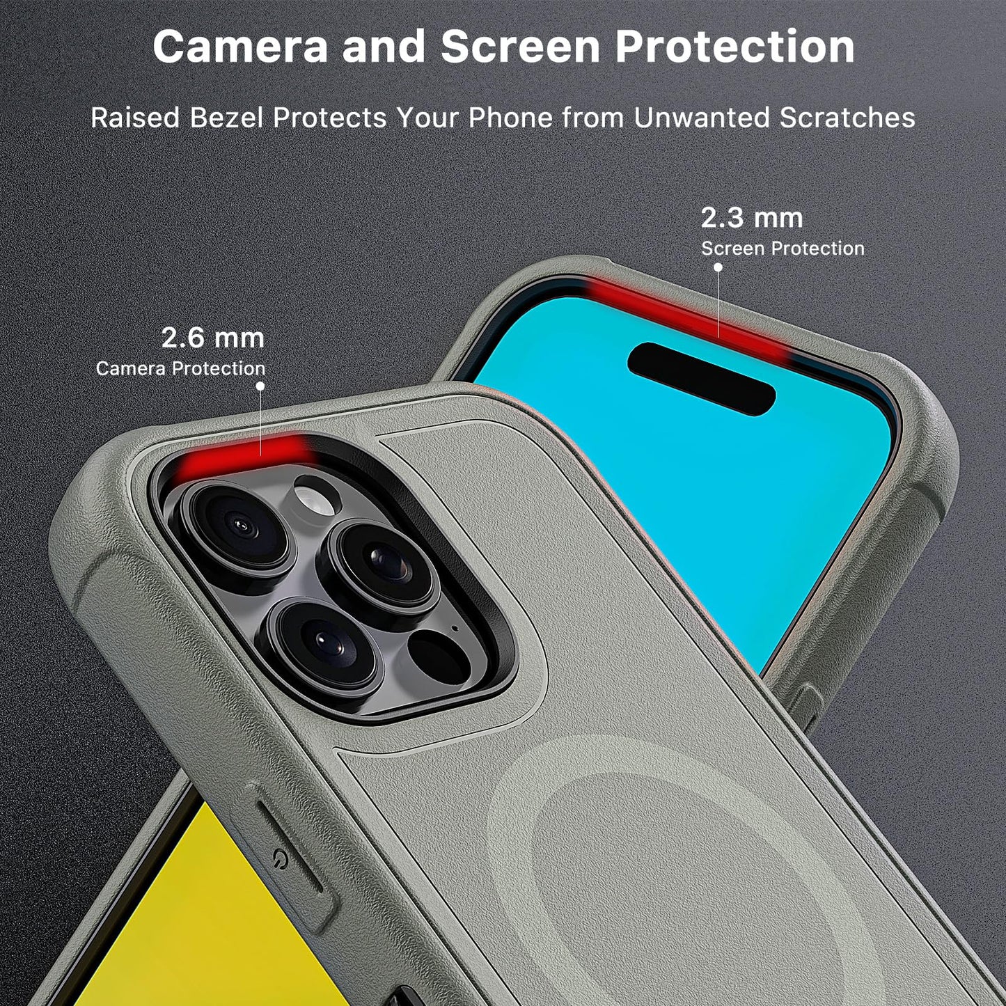 M MYBAT PRO Maverick Series - Funda para iPhone 16 Pro Max con clip para cinturón, compatible con Magsafe con protector de visualización, anticaídas, a prueba de golpes, soporte giratorio de 360°