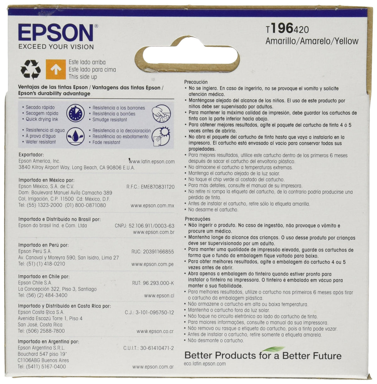 Cartucho de Tinta Epson Amarillo Expression y Workforce