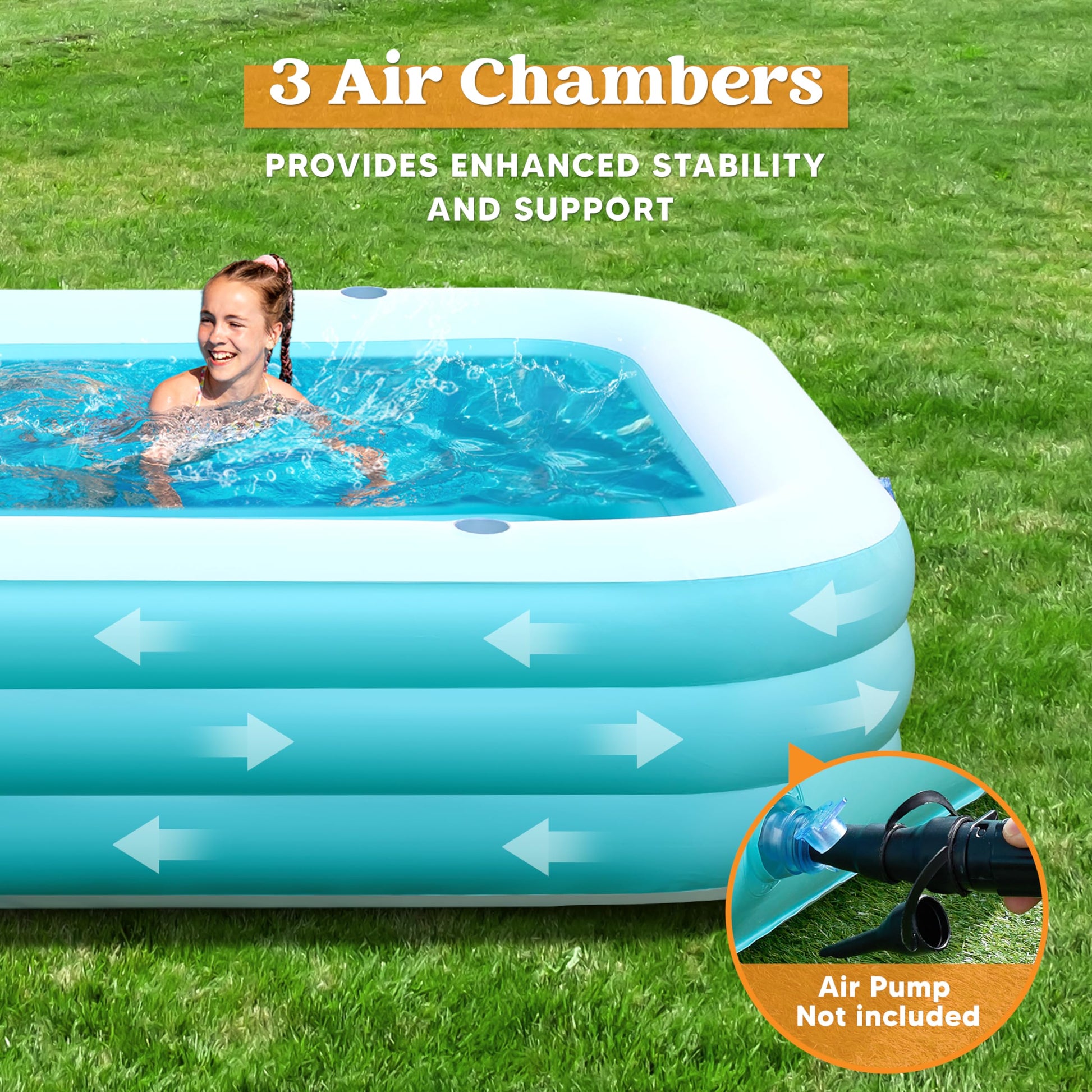 Piscina Inflable Sloosh Azul con Asientos para Verano Familiar