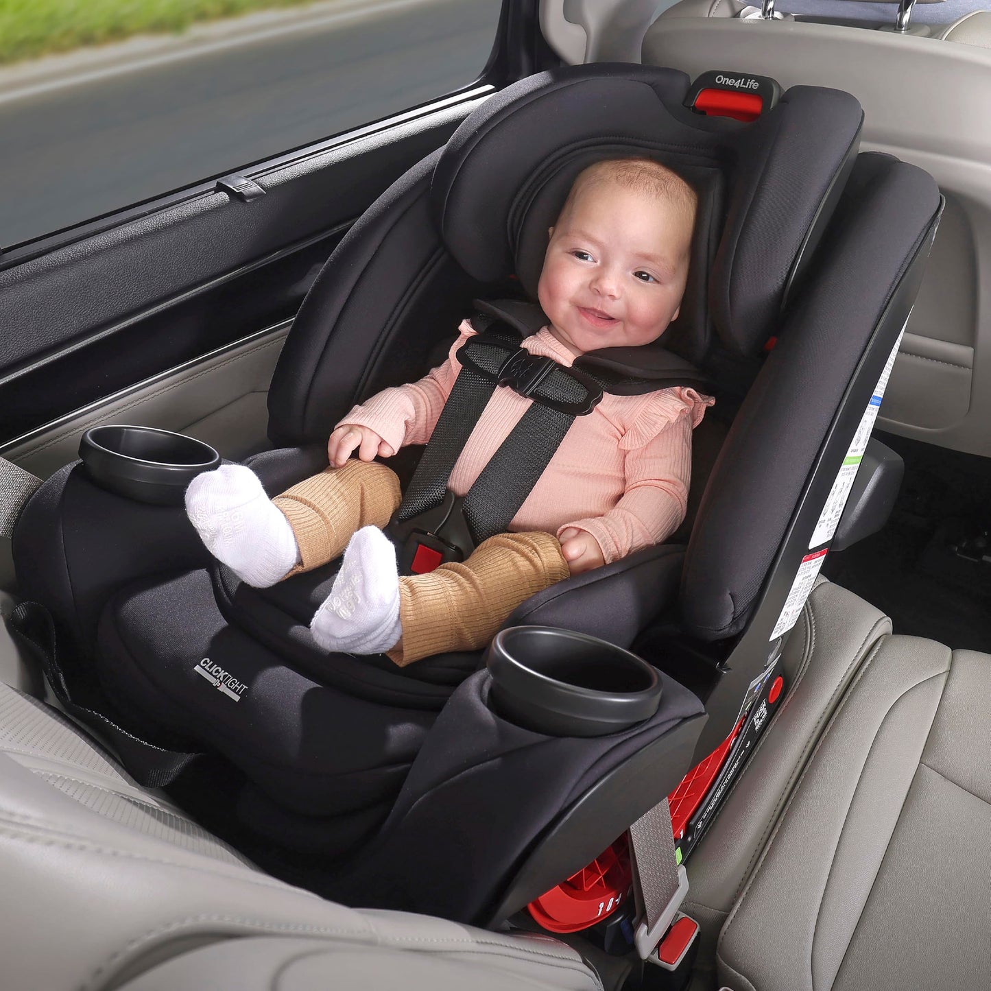 Britax One4Life - Asiento de coche convertible todo en uno, asiento de coche 3 en 1 y asiento elevador con instalación fácil de clic, capacidad extendida de cara trasera y telas transpirables de