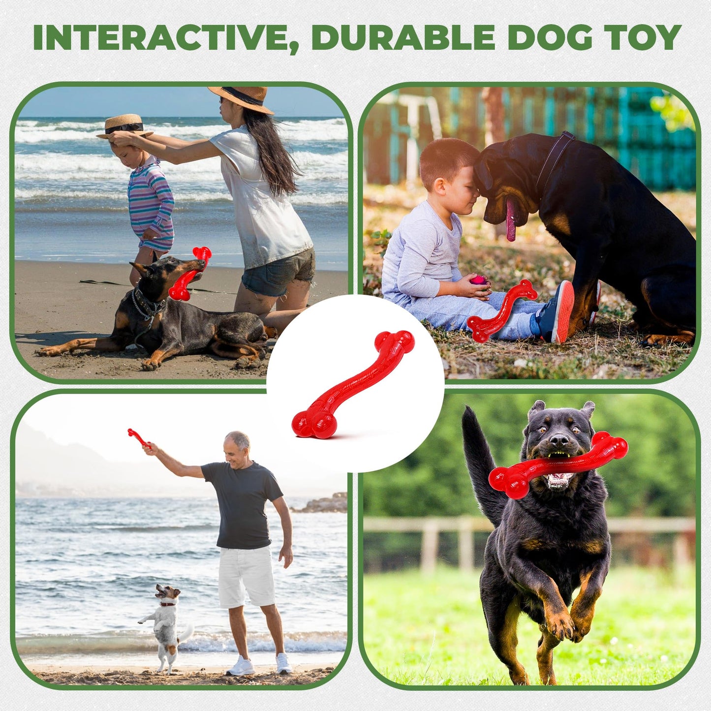 Juguete para Perros SPOT Play Strong S Bone rojo Duradero para masticadores agresivos