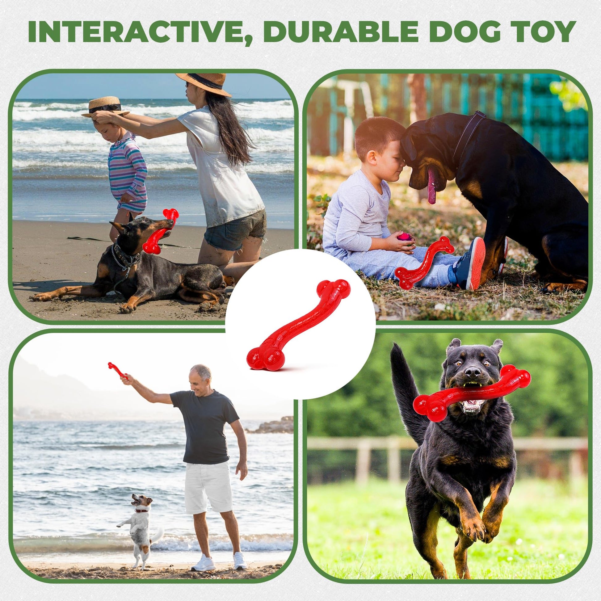 Juguete para Perros SPOT Play Strong S Bone rojo Duradero para masticadores agresivos