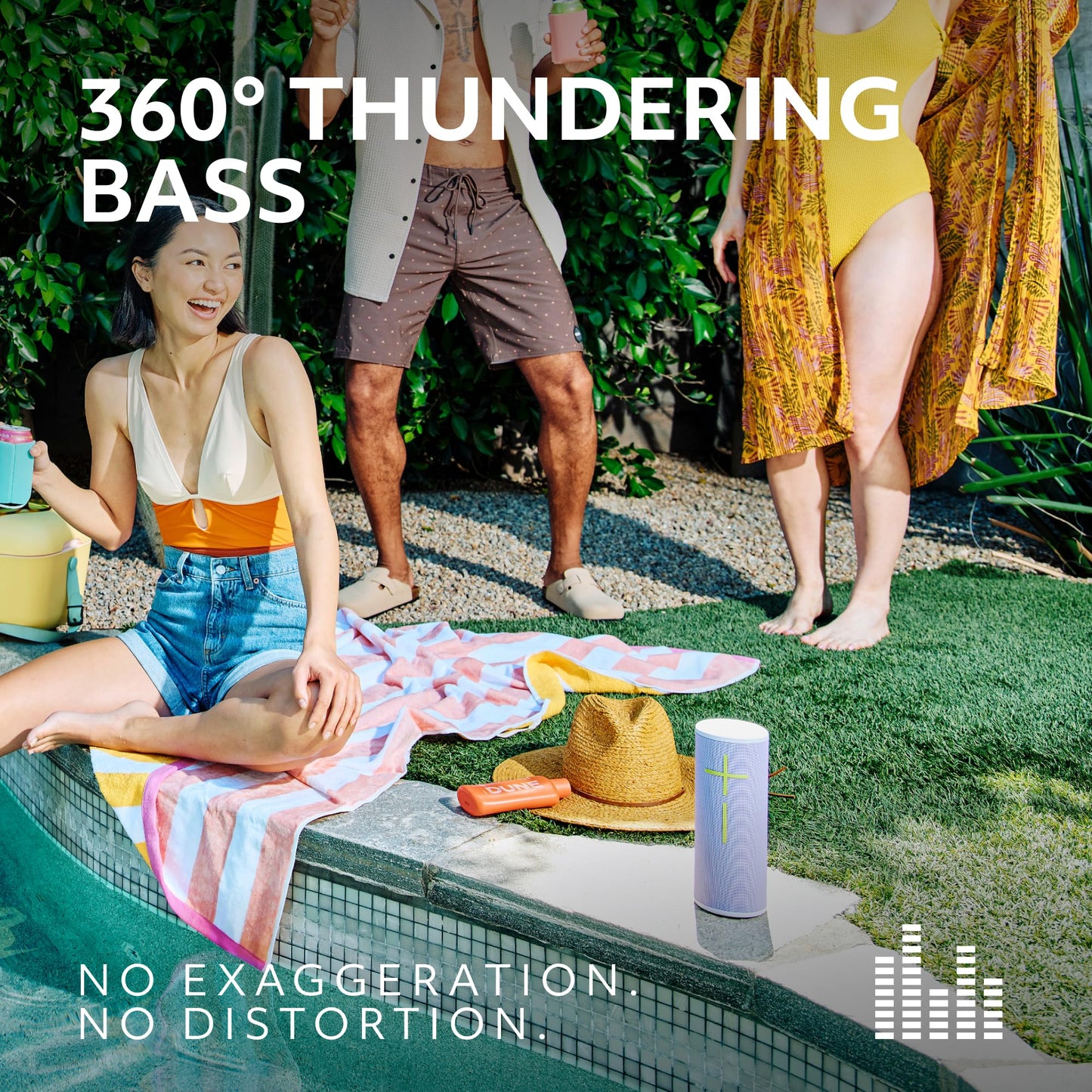 Ultimate Ears MEGABOOM 4 Altavoz Bluetooth Portátil Impermeable, Sonido de 360 Grados, Graves Atronadores, Alcance de 147 pies, Batería de 20 Horas, Altavoz Flotante - Negro (Reacondicionado)