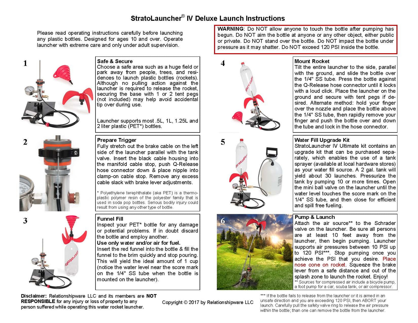 Lanzador de Cohetes de Agua Relationshipware StratoLauncher IV Deluxe con Kit StratoFins