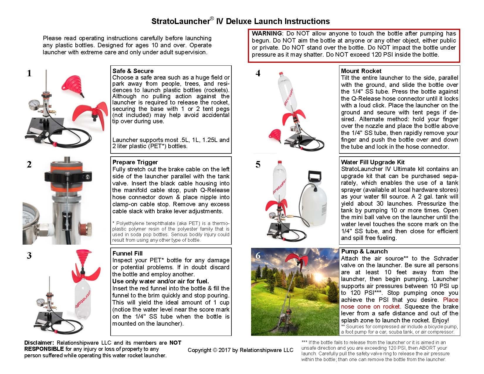 Lanzador de Cohetes de Agua Relationshipware StratoLauncher IV Deluxe con Kit StratoFins
