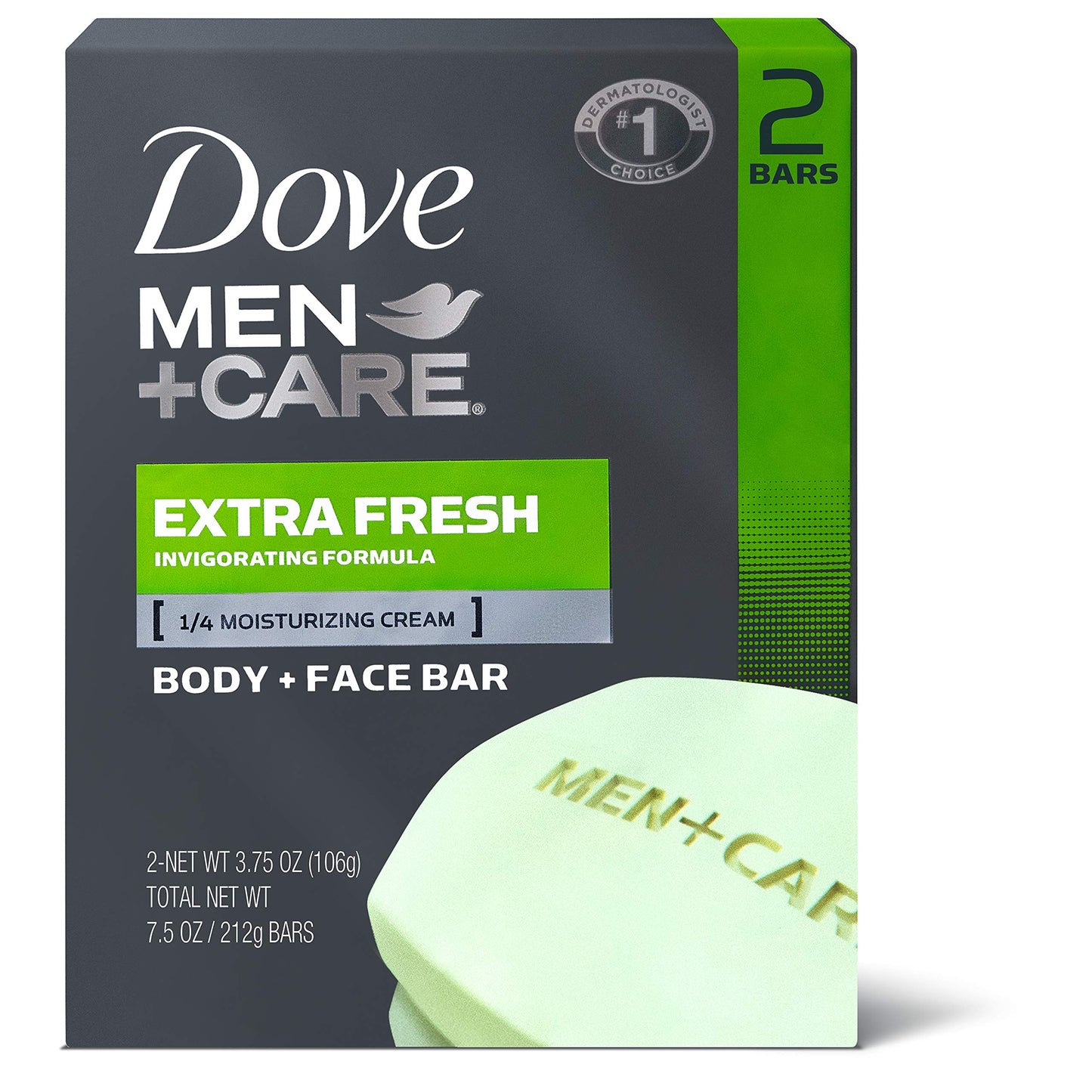 Dove Men + Care Body and Face Bars Extra Fresh, Unisex, 2 X 4 oz