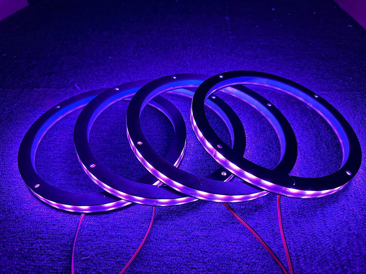 Luces LED RGB para Altavoz de Coche, Kit Decorativo Bluetooth con Control Remoto RF, 8 Pulgadas, Juego de 4