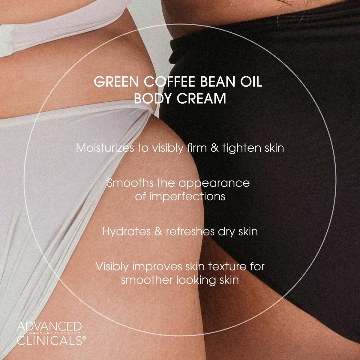 Advanced Clinicals Green Coffee Bean Oil Thermo-firming Body Cream 16oz Spa Size
