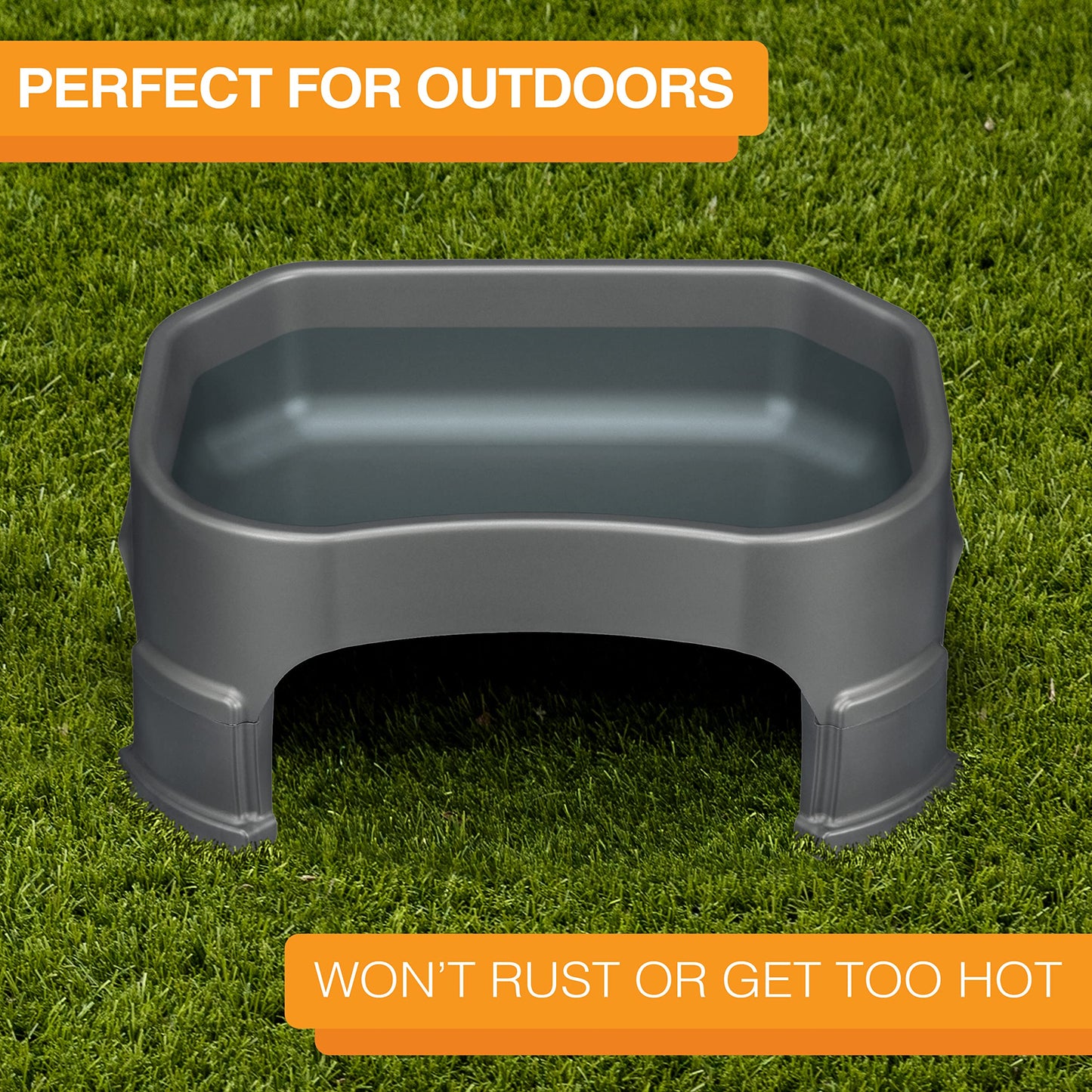 Tazón Grande para Mascota Neater Pet Brands Gunmetal Grey con Extensiones de Pierna para Perro