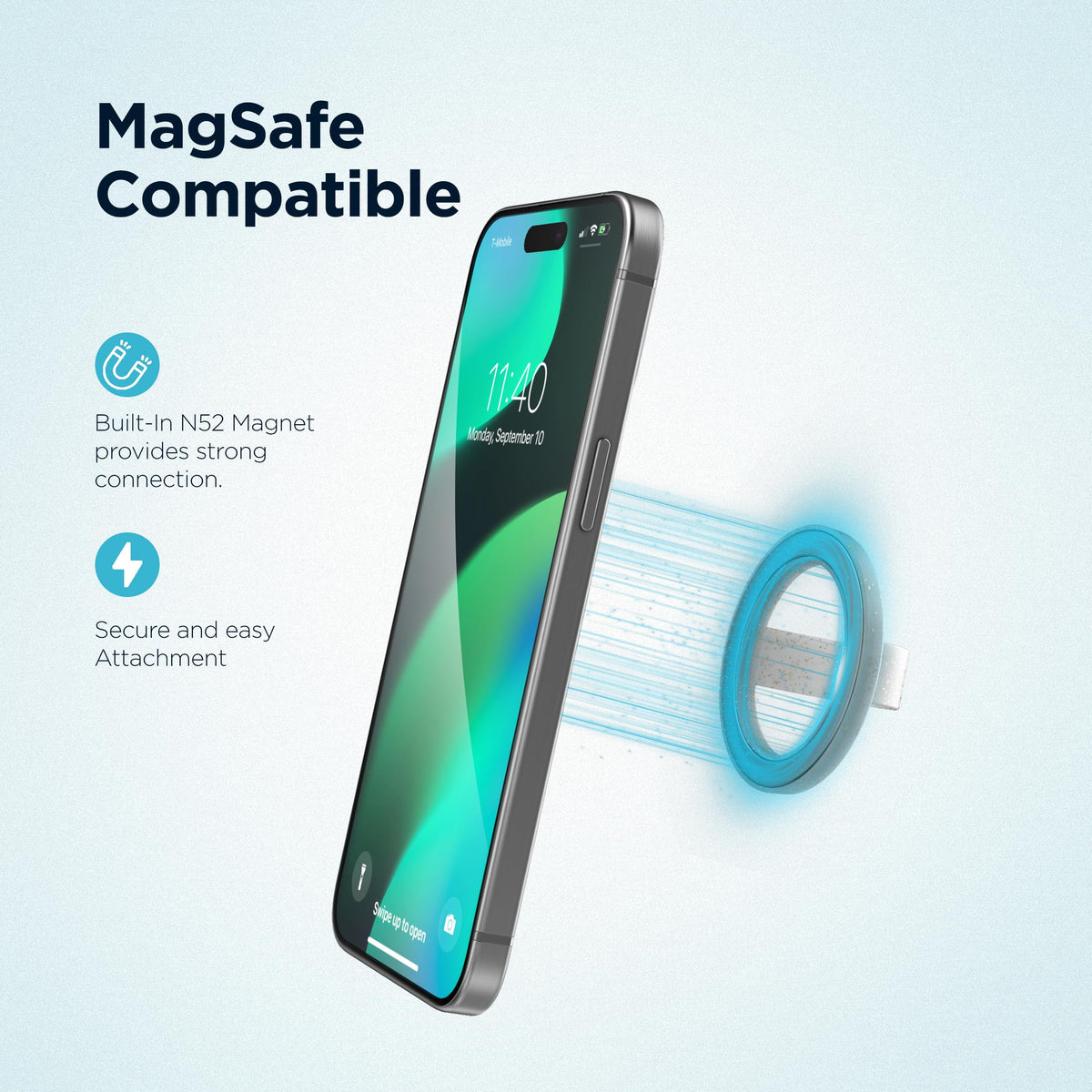 Soporte Magnético para Teléfono MagSafe Anillos de Silicona Brillo y Purpurina Morada Paquete de 2