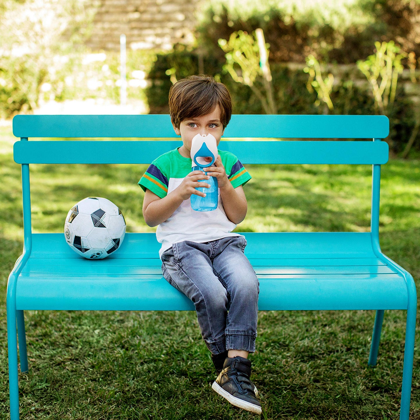 Munchkin Flip and Go Tritan - Taza de popote, 12 onzas (verde/azul, paquete de 2)