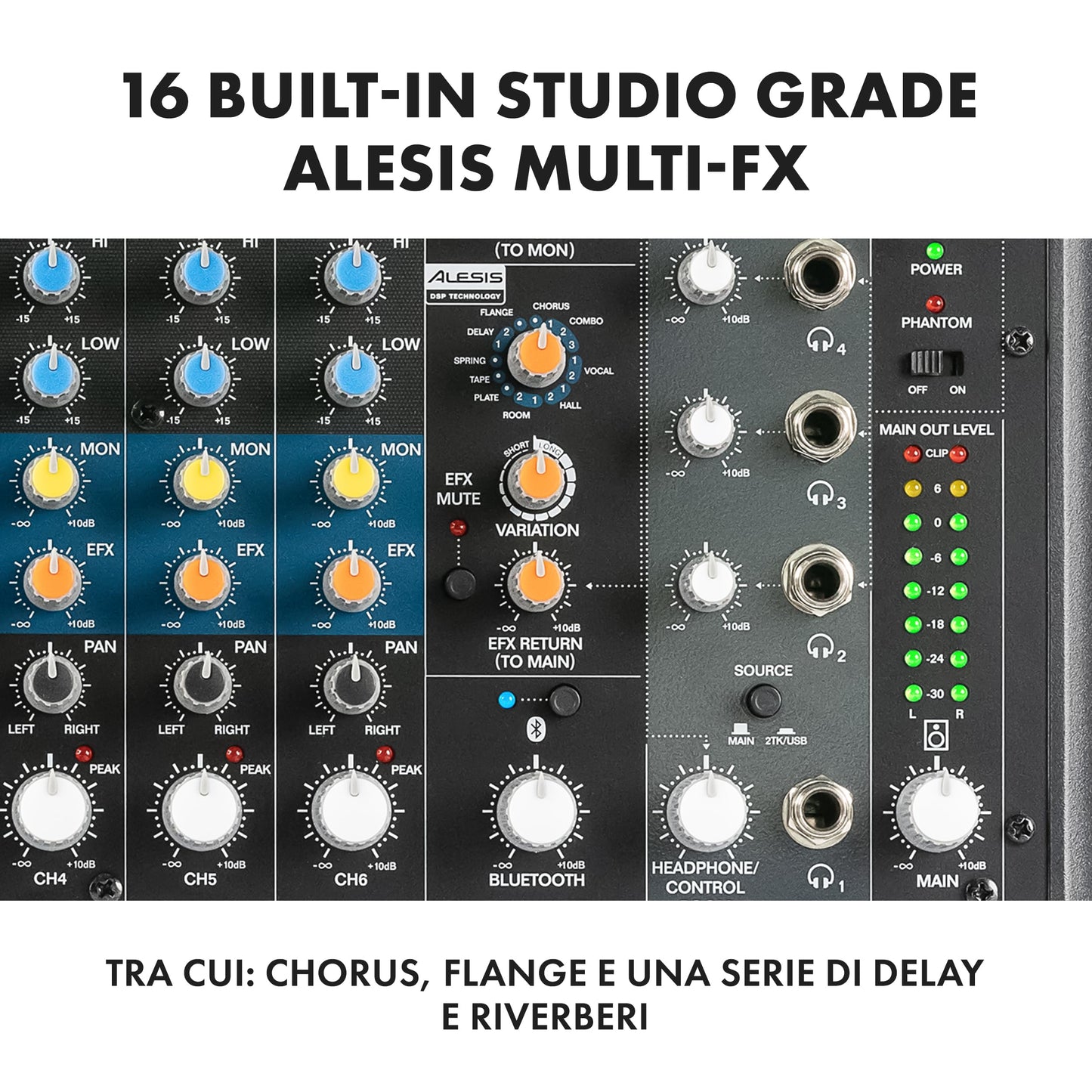Mezcladora de Audio ALTO TrueMix 800FX Bluetooth para Podcasts y Grabación