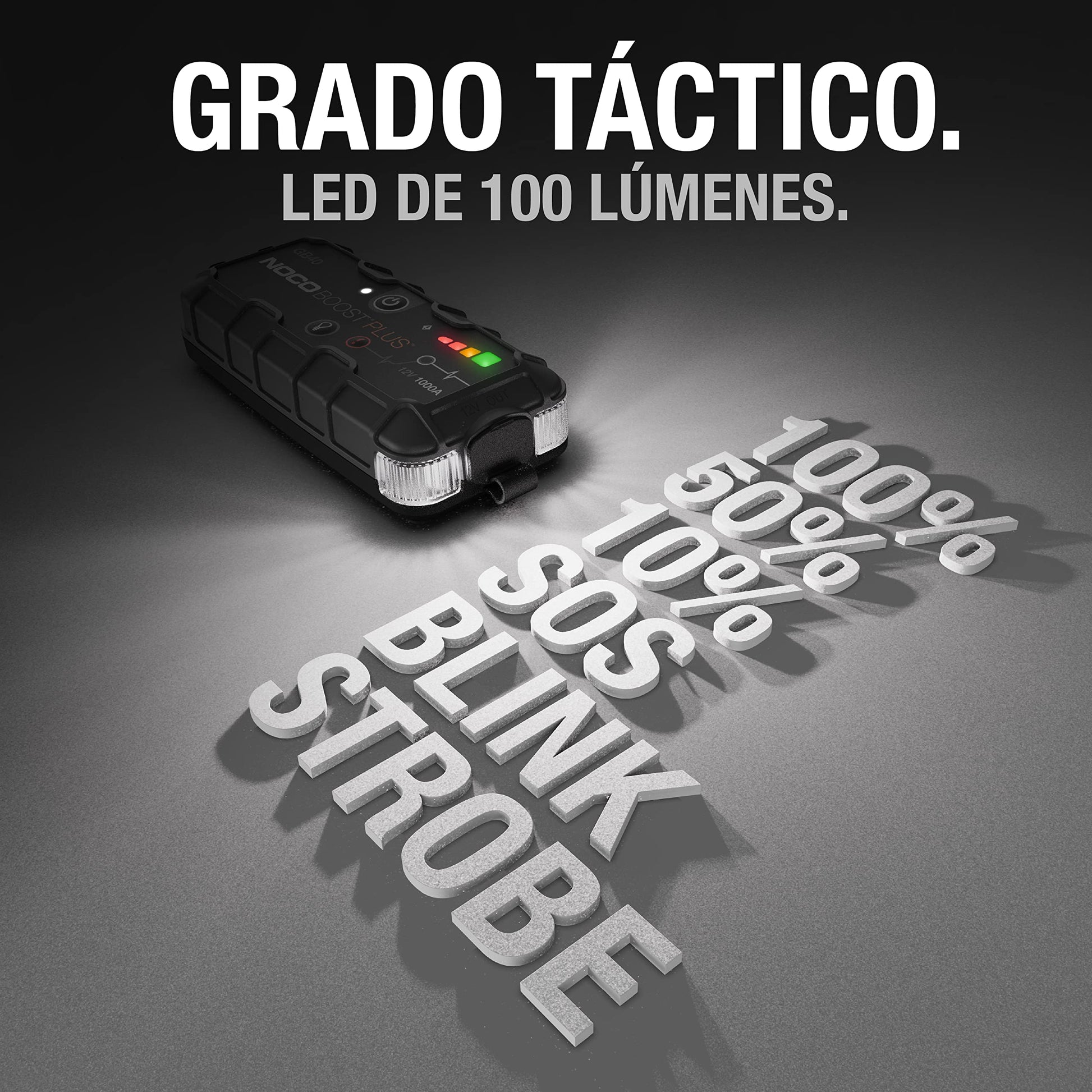 NOCO Boost GB40: Arrancador de batería de Auto 1000A – Booster de Litio portátil 12V, Power Bank y Cables para Pasar Corriente – para Motores de Gasolina hasta 6.0L y diésel hasta 3.0L