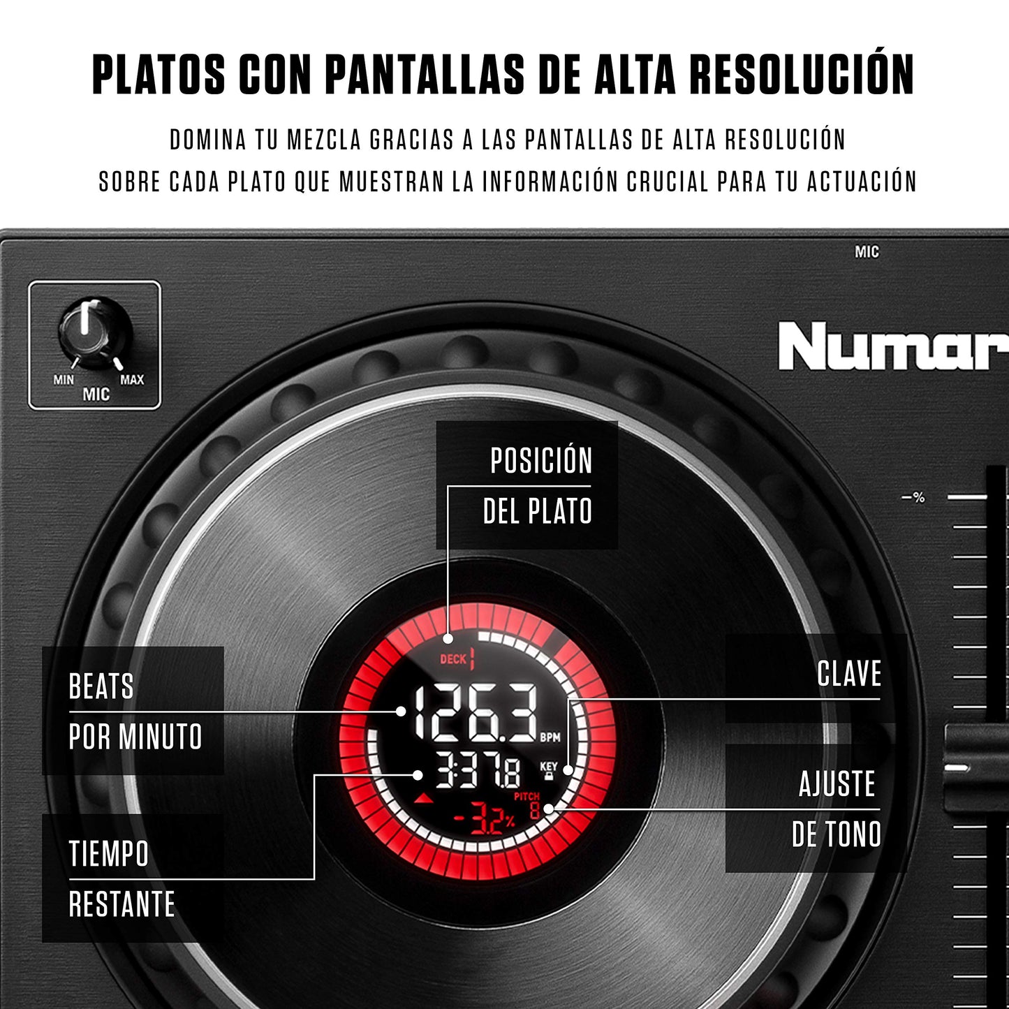 Controlador DJ Numark Mixtrack Platinum FX Plata con Interfaz de Audio y Efectos para Serato