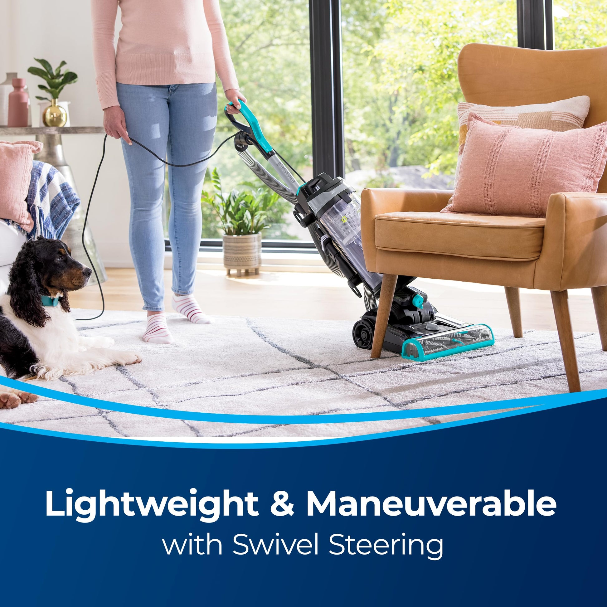 Bissell CleanView - Aspiradora giratoria para Mascotas de tamaño Completo, con Varilla de liberación rápida y dirección giratoria, 3198A, el Color Puede Variar