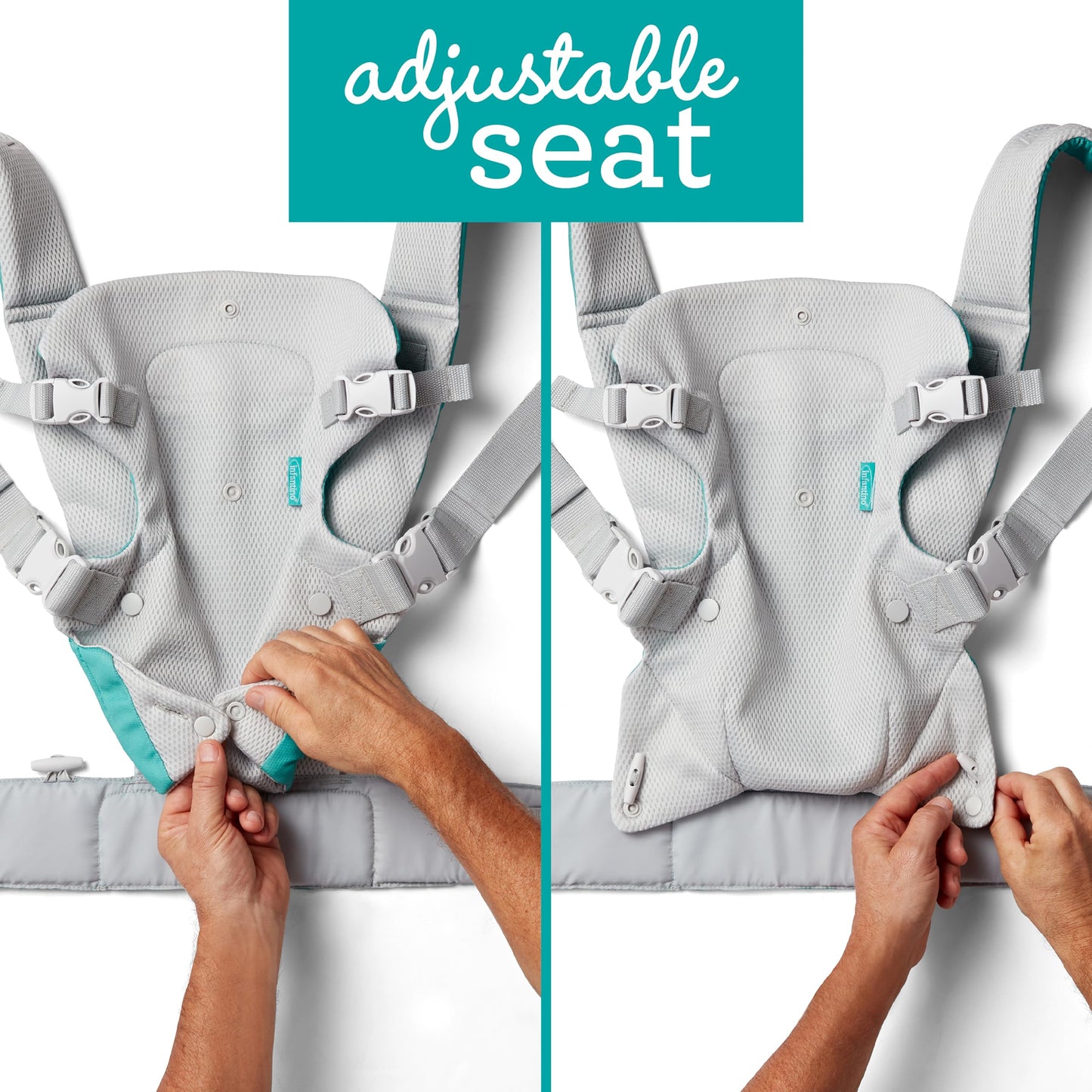 Infantino Flip 4-in-1 Light & Airy Convertible Carrier - Breathable, 4 Positions, Lumbar Support, Adjustable Waist Belt, Head Support, Ergonomic Seat, Adjustable Waistband, Plush Straps