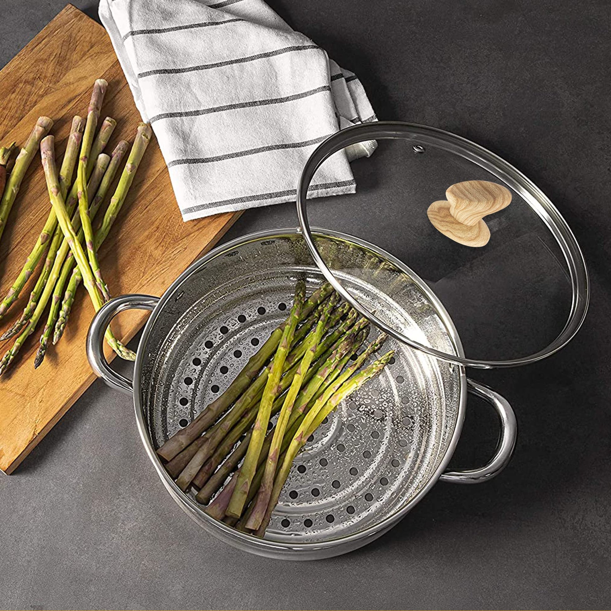 KITCHEN ACADEMY BETTER LIVING THROUGH COOKING PERFECTION Juego de utensilios de cocina de inducción, 17 piezas, antiadherentes, juego de ollas y sartenes de granito negro