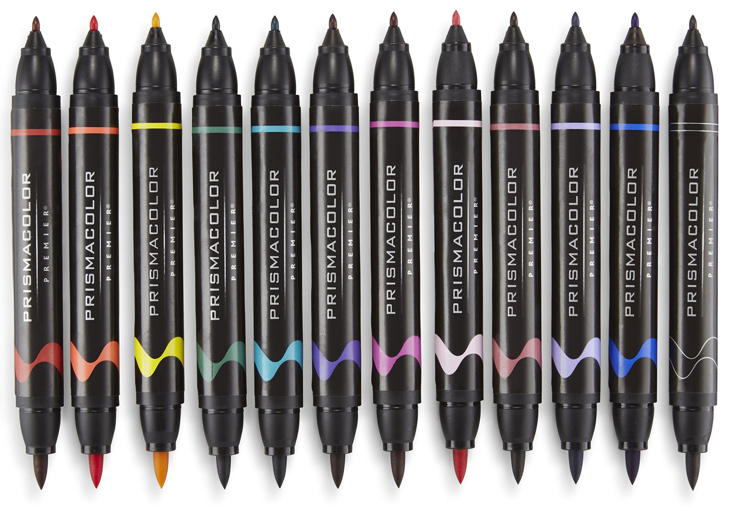 Prismacolor marcadores de arte premier con doble extremos, punta de cepillo y punta fina, set de 72 colores variados (1773303)