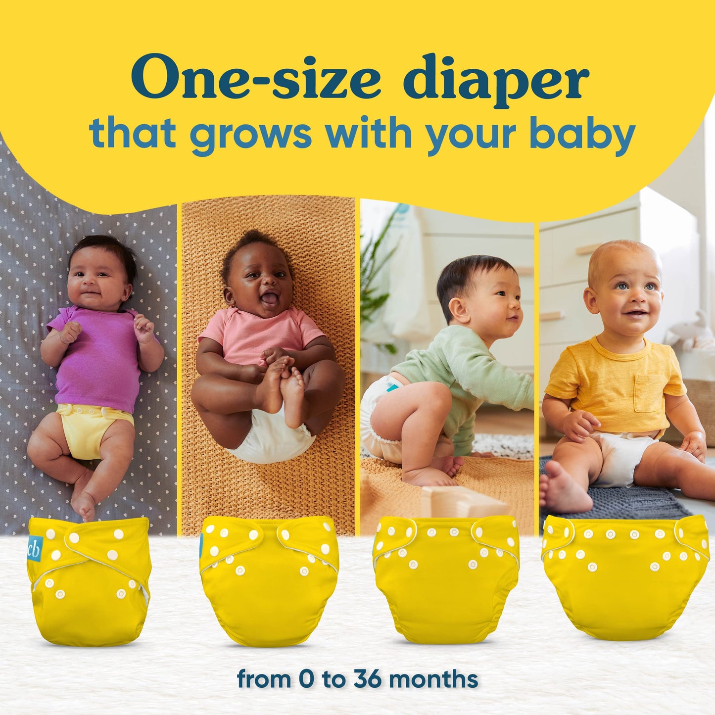CHARLIE BANANA Pañales De Tela Reutilizables, Lavables, Ajustables, Talla Única, Para Bebés Y Niños Pequeños, Con Insertos Absorbentes, Paquete De 5